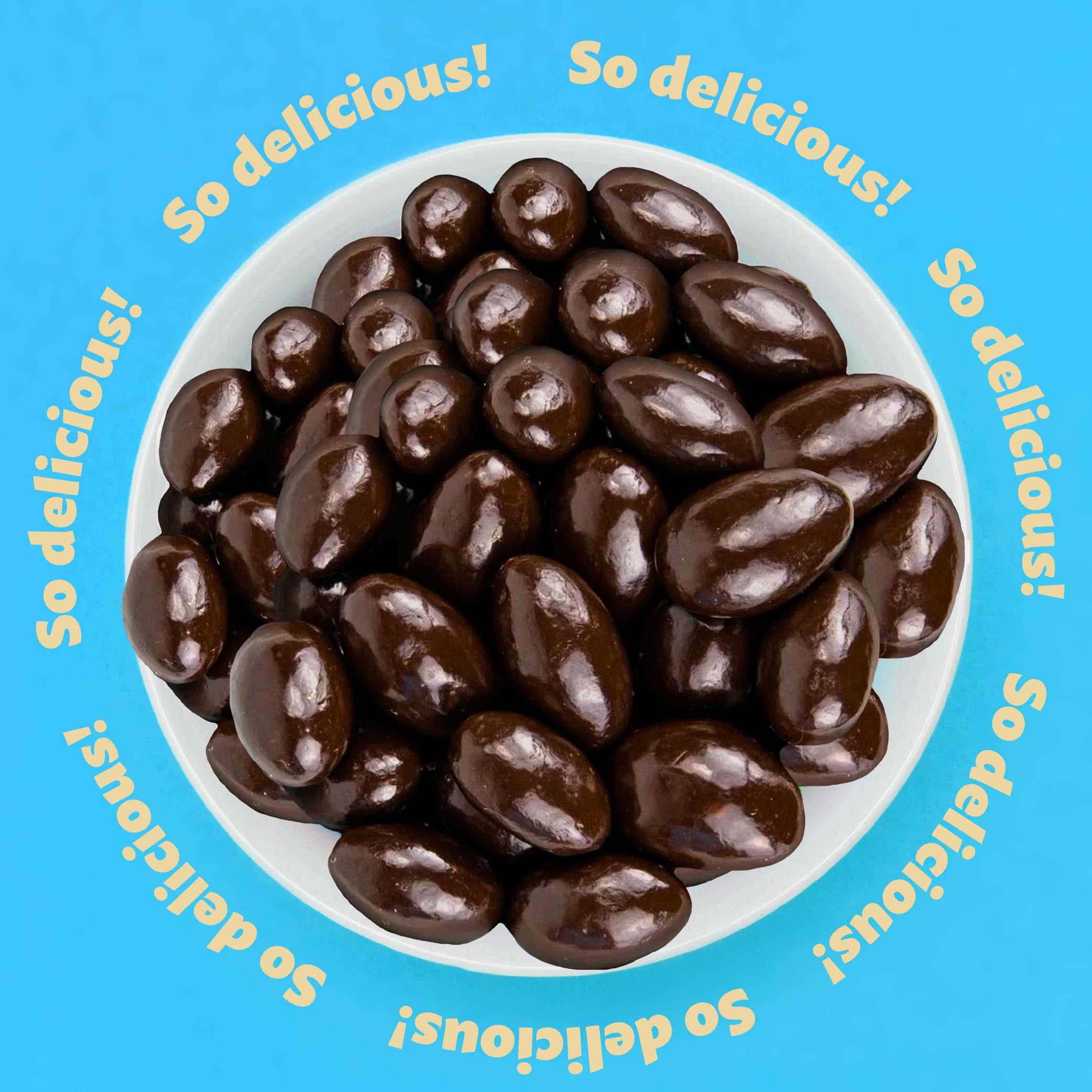 No Sugar Added Dark Chocolate Covered Almonds Candy, 2-Pound Bag