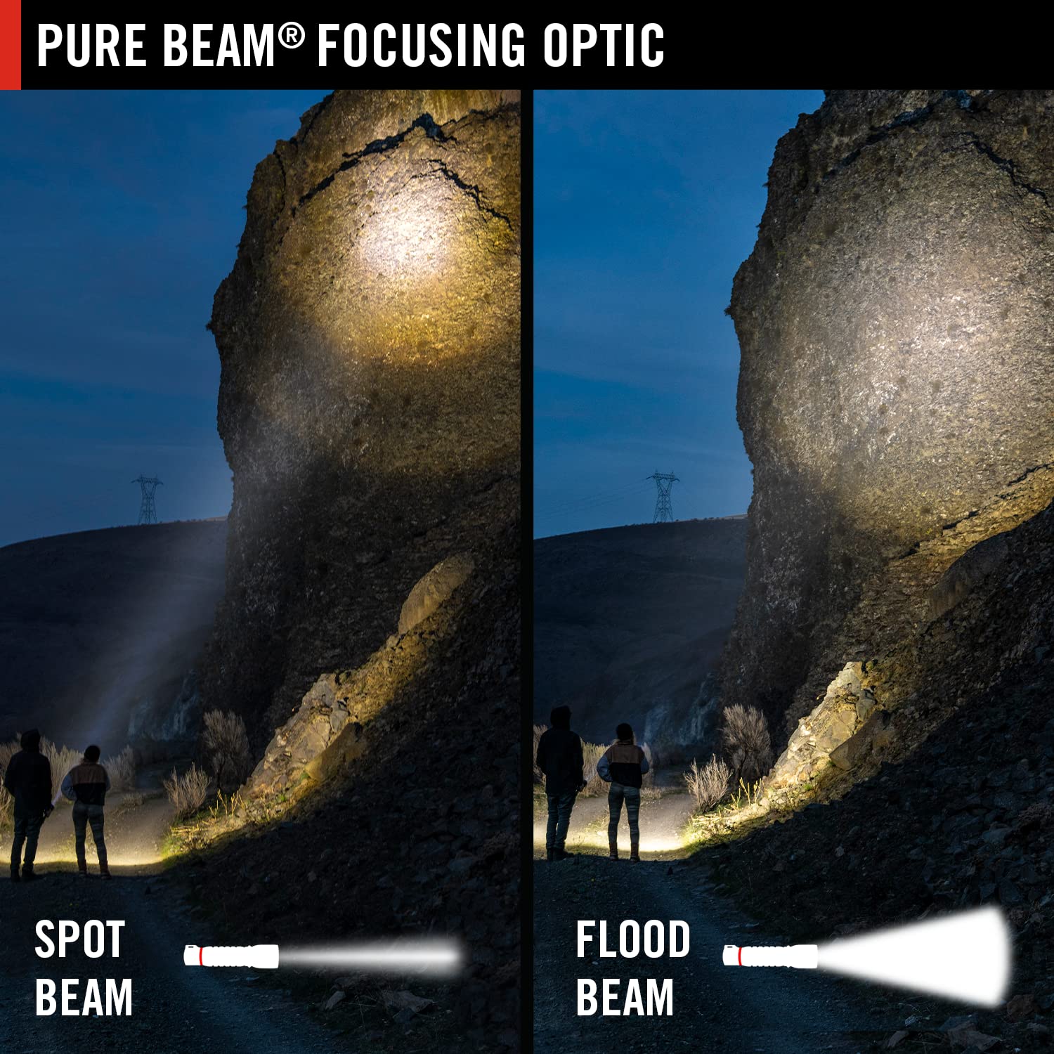 Coast G32 465 Lumen Flashlight with Pure Beam, Twist Focus and Bulls-Eye Spot Beam, Black