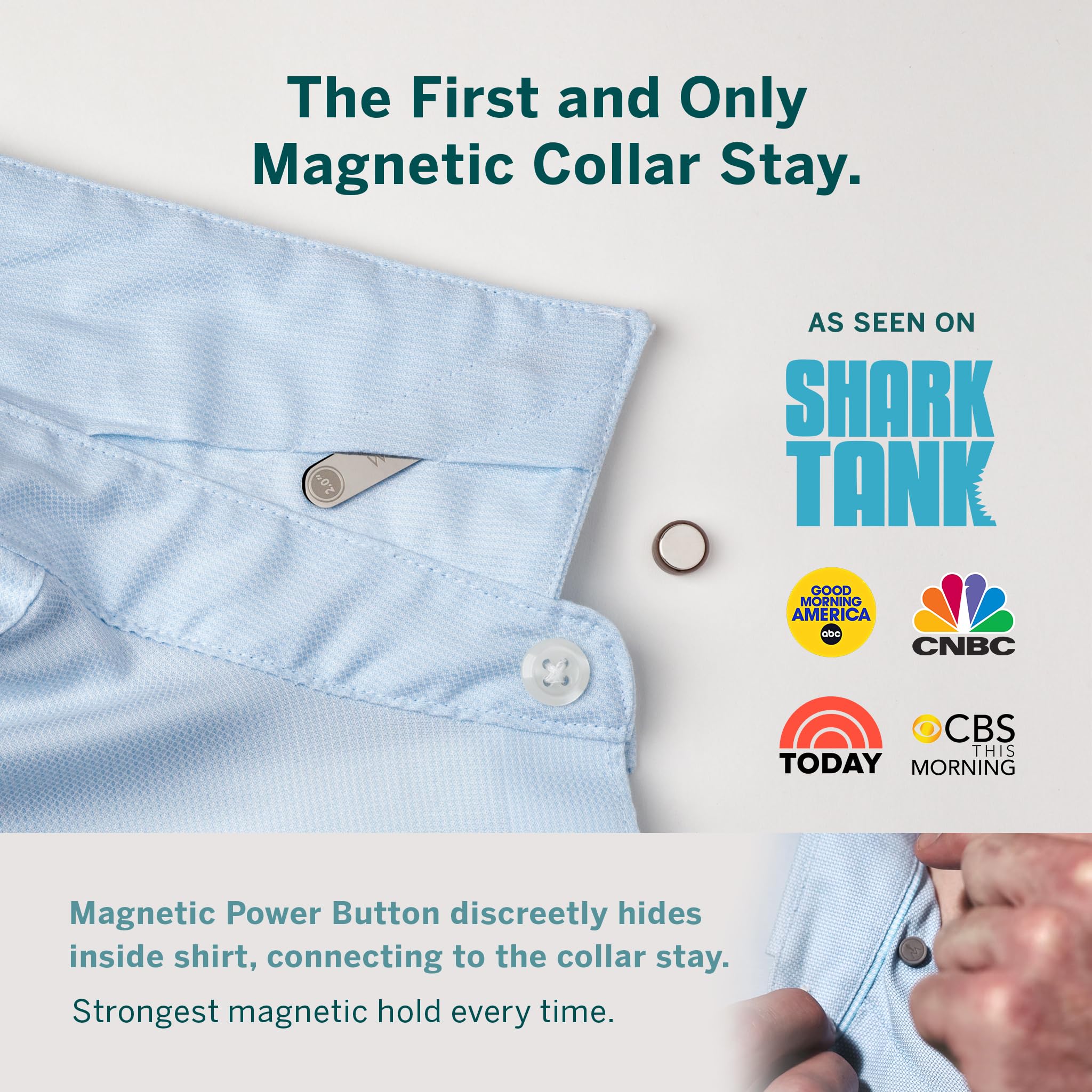 2.0-inch and 2.5-inch Power Stays Magnetic Collar Stays by Würkin Stiffs | 1 Pair of Each Size | Includes (2) 2.0” Power Stays and (2) 2.5” Power Stays with Storage Case | As Seen on Shark Tank