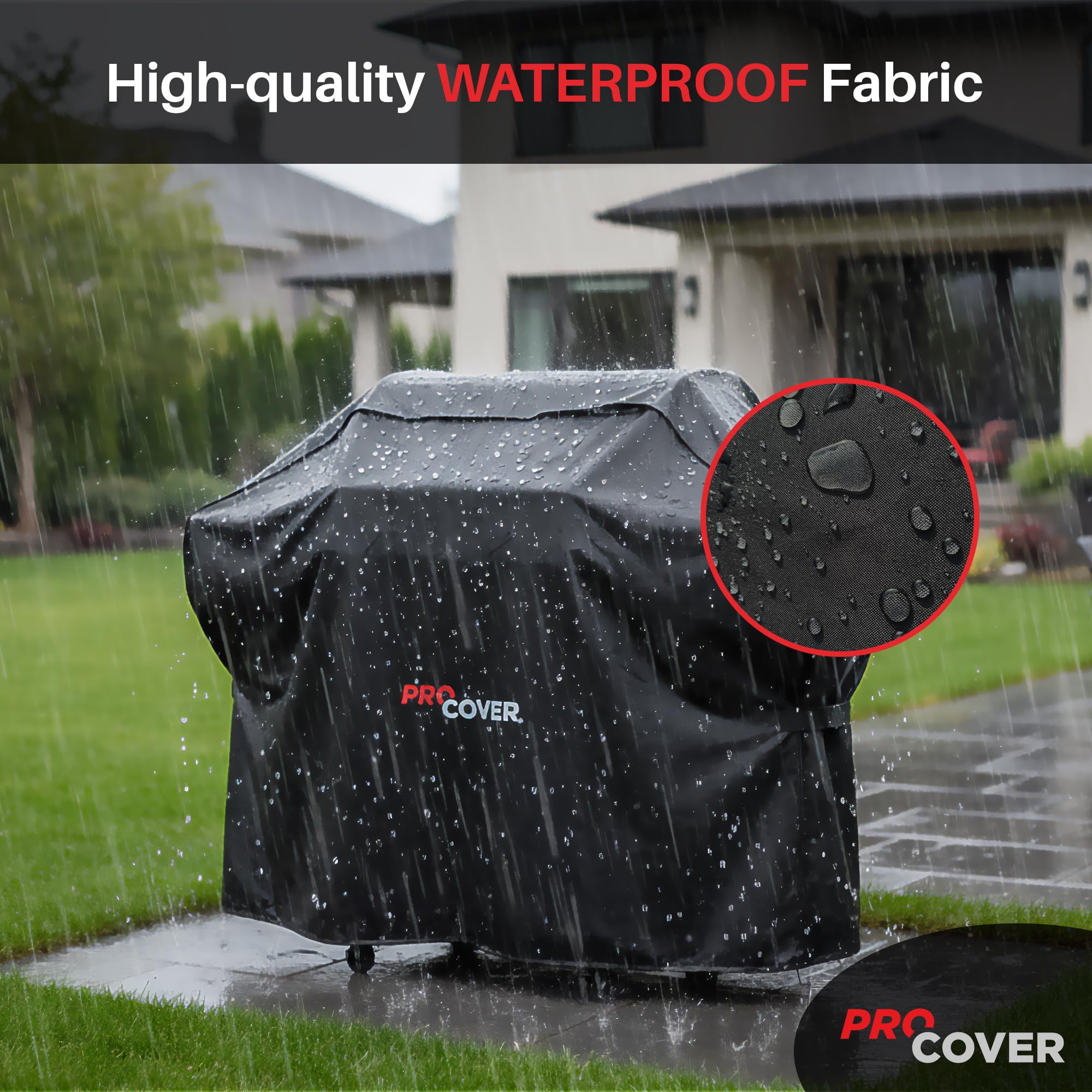 Premium Cover for Outdoor Barbecue and Grill ā Waterproof & Durable | Oxford 600D Fabric | Windproof | Professional Quality, Fits All Brands ProCover (64''L x 26''W x 44''H)