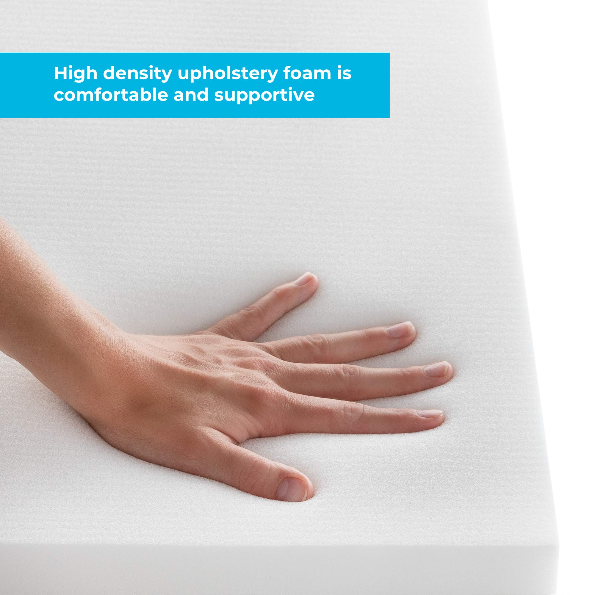 LINENSPA High Upholstery Foam-35 Density Cushion Craft Perfect for Chairs, Sofas, and DIY Projects Foam, 2" x 24" x 72", White