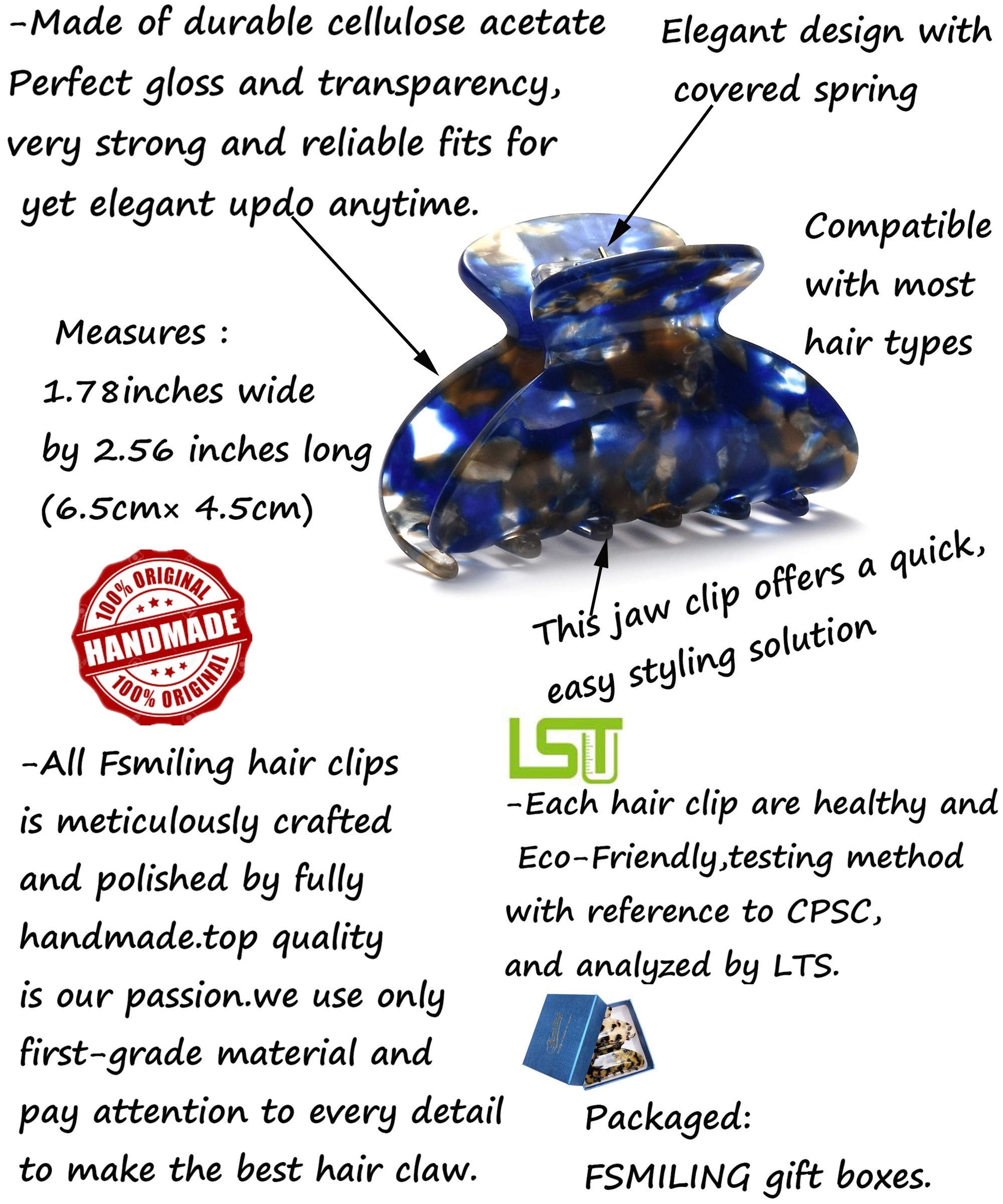 3 Packs Women Medium Hair Clips Tortoise Claw Clips Celluloid Jaw Clips Leopard Print Hair Clamps Fashion Hair Accessories