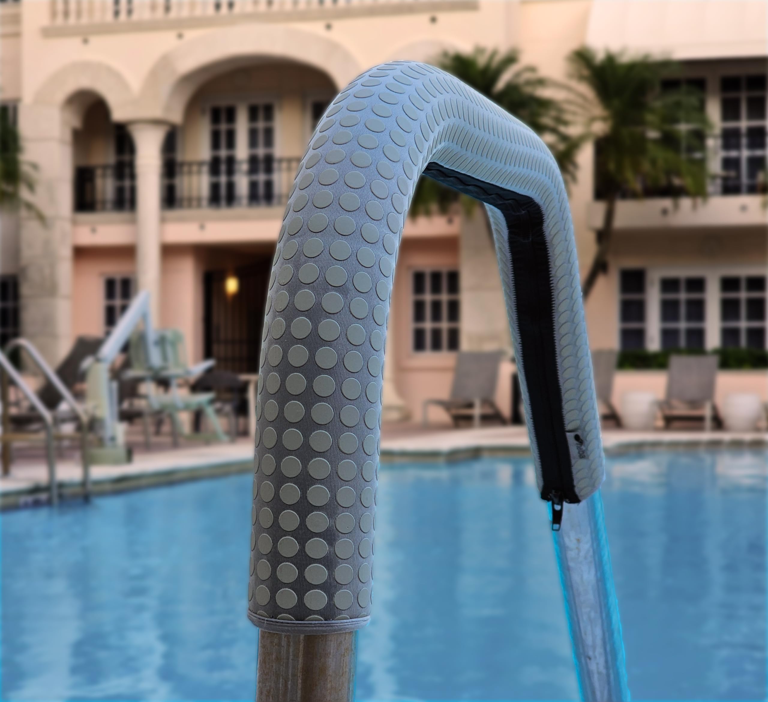 Helba Swimming Pool Handrail Cover - 10 ft Neoprene Pool Handle Cover with Secure Zipper Fit & Enhanced Non-Slip Grip for Comfortable Use in All Climates - Prevents Falls (10 Feet)
