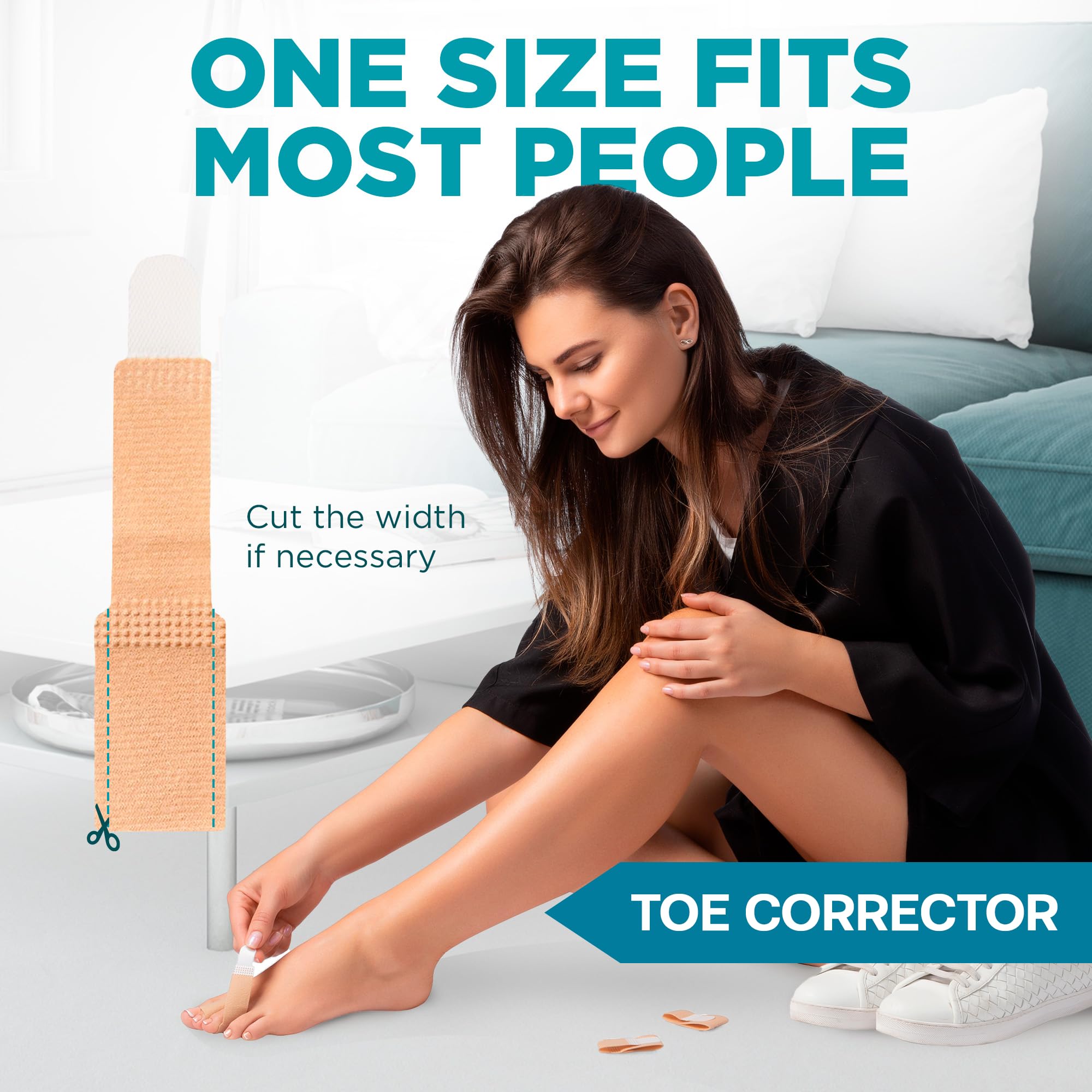 Homergy Original Soft Gel Toe Cap - 6 Big Toe Protectors and Hammer Toe Straightener Corrector Splint - 4 Pcs for Women & Men