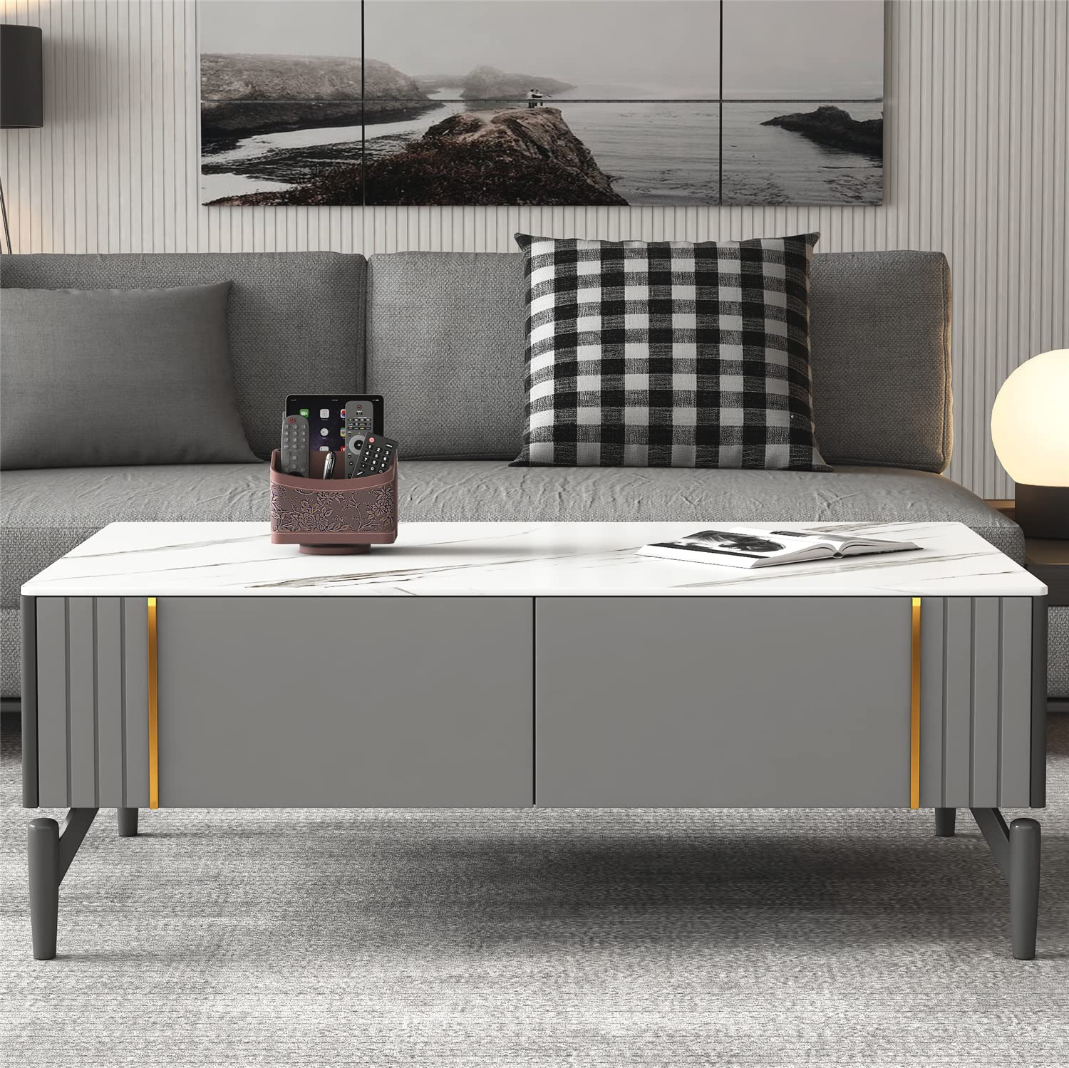 Thipoten Faux Leather Coasters and Remote Control Holder