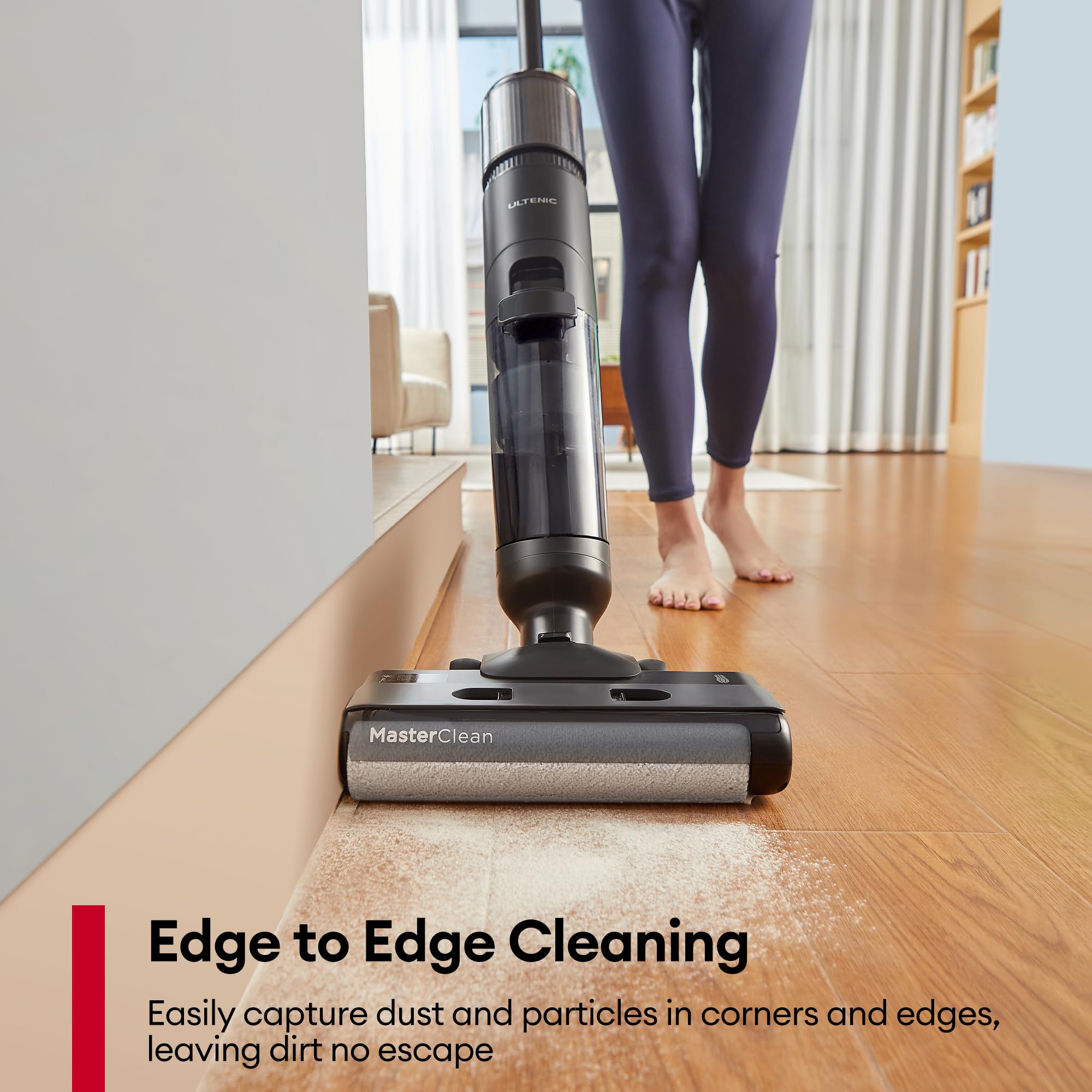 Ultenic Cordless Vacuum Mop All in One Combo, Wet Dry Vacuum Cleaner with Self-Cleaning, Long Runtime, Smart Mess Detection, LCD Display, Great for Hard Floors and Sticky Messes, AC1 Elite