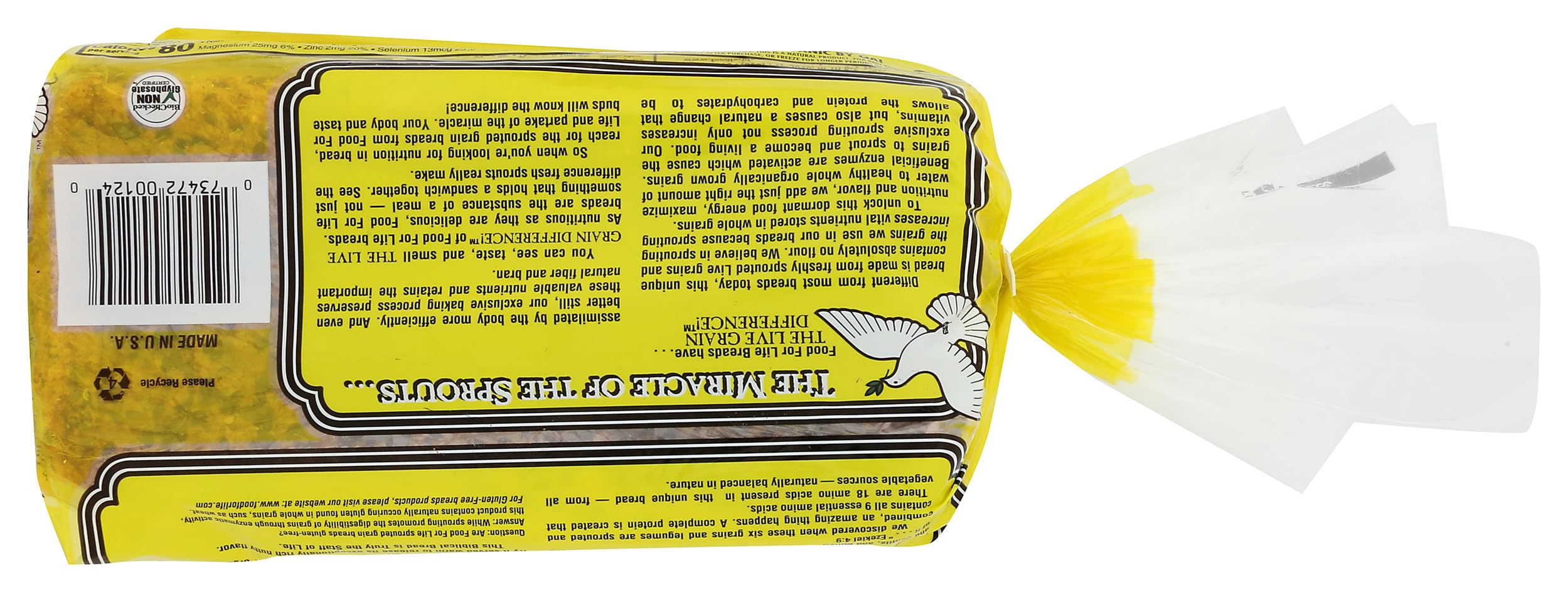 Food For Life Flourless Sprouted Grain Bread, Flax, 24 oz (Frozen)