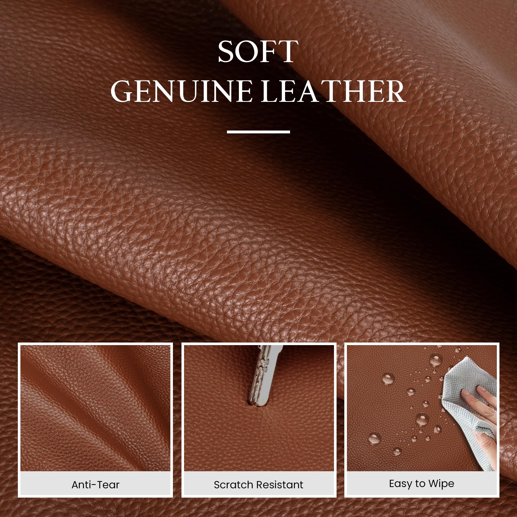 befen Real Leather Work Tote Bag for Women Ladies Totes Shoulder Purse Satchel Handbags with 15" Compartment & Water Cup Holder Cognac Brown