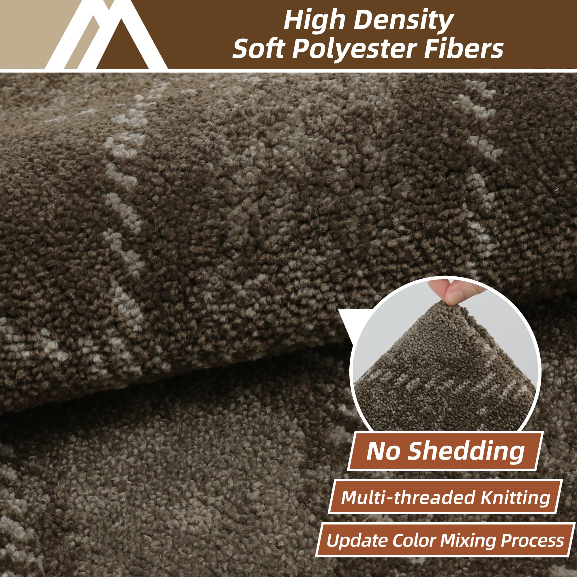 COSY HOMEER Plaid Door Mat 32" x 48",Dirt Trapper Entryway Rugs,Non-Slip Washable Farmhouse Doormat,Low Profile Welcome Mats for Muddy Paws Brown