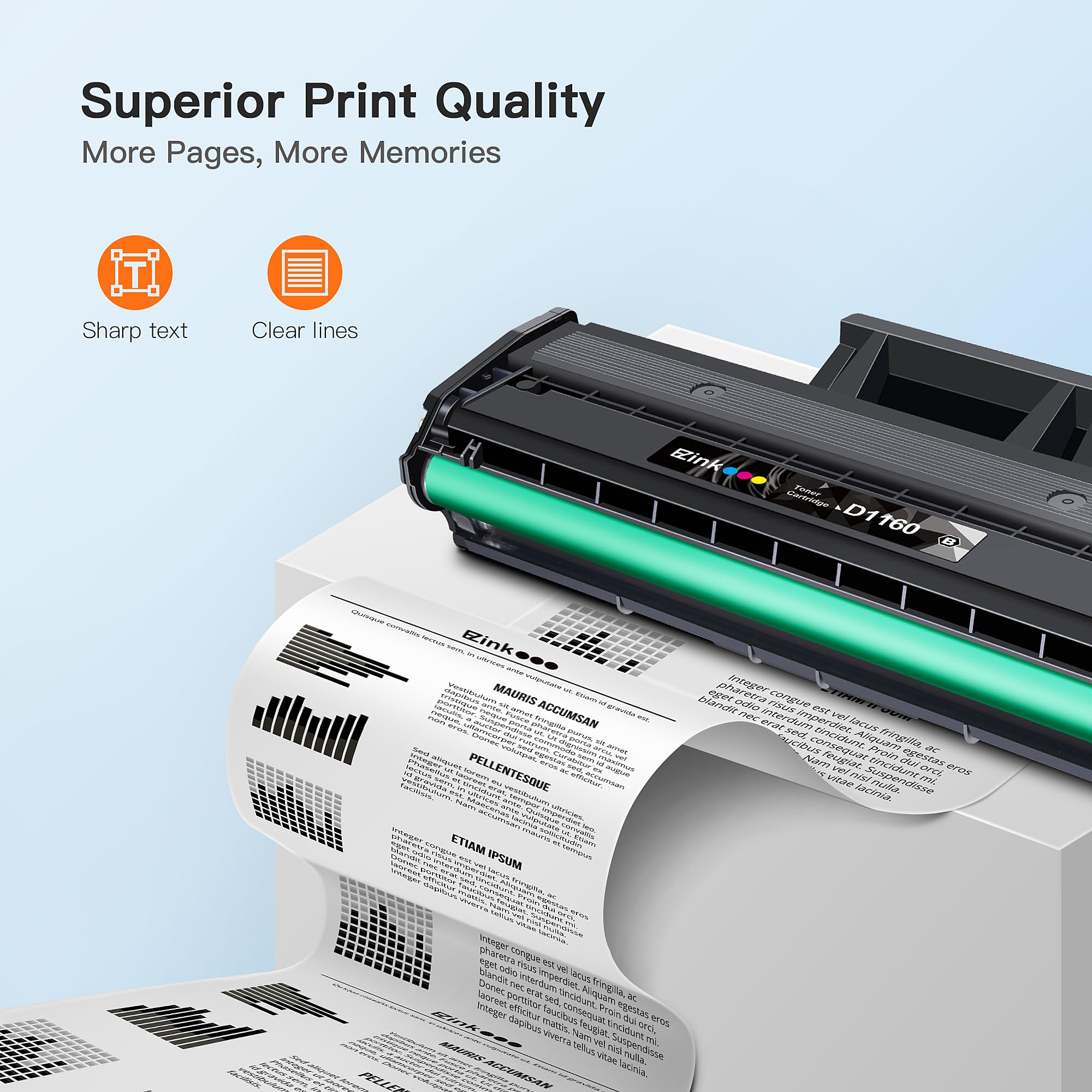 E-Z Ink Compatible Toner Cartridge Replacement for Dell B1160 Toner Cartridge to Use with Dell B1160 B1160w B1163w B1165nfw Mono Laser Printers (2 Black, YK1PM 331-7335 HF44N HF442)