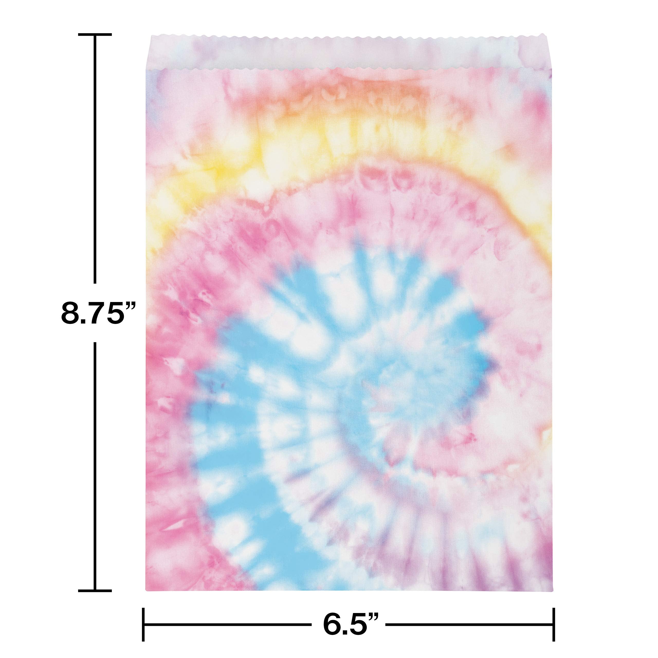 Tie Dye Party Paper Treat Bags, 8 ct