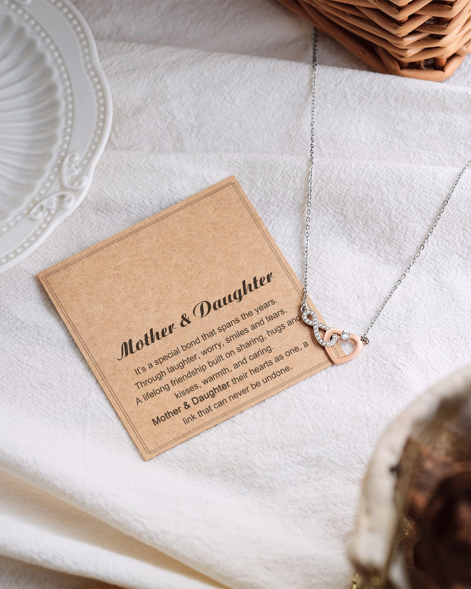 Shonyin Valentines Day Gifts for Girlfriend Infinity Heart Necklace for Girlfriend Women Her Cubic Zirconia Jewelry Birthday Christmas Valentines Day Gift