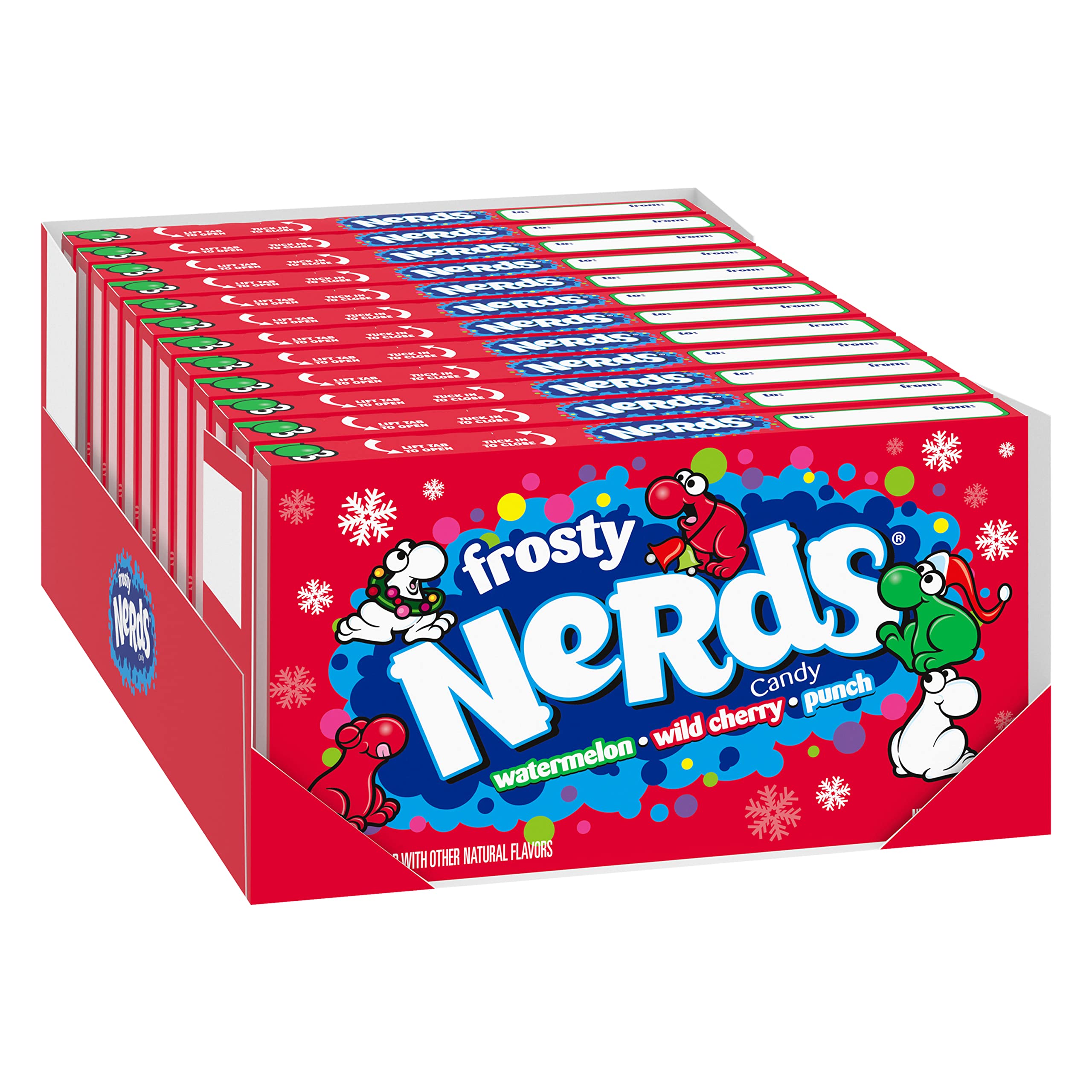 Nerds Frosty Theater Box, Watermelon, Cherry, & Punch, 5 ounce (Pack of 12) - Perfect for Stocking Stuffers, Holiday Gifting and Decorating
