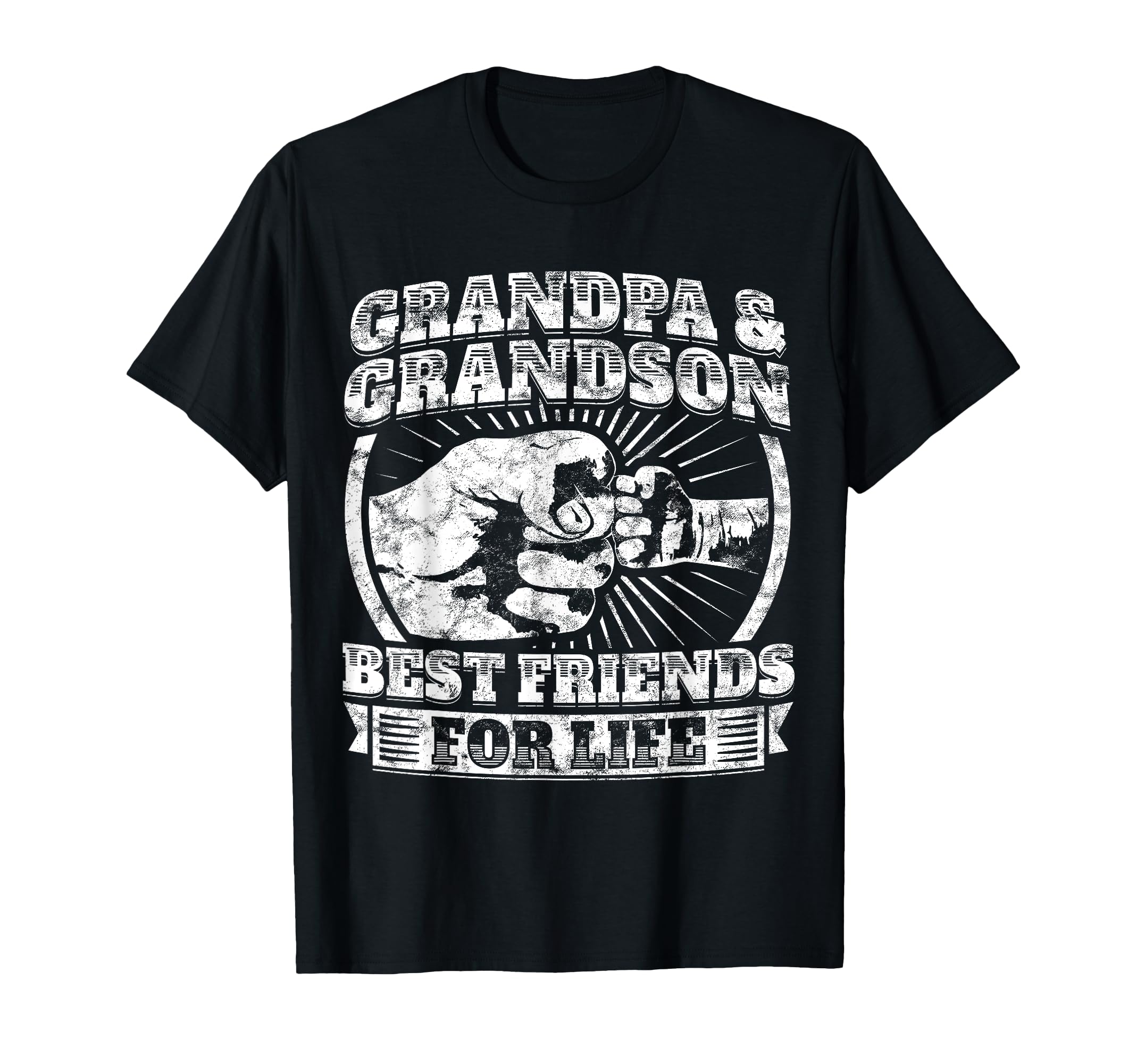 Grandpa And Grandson Gift Family Shirt Grandad Fist Bump Tee T-Shirt