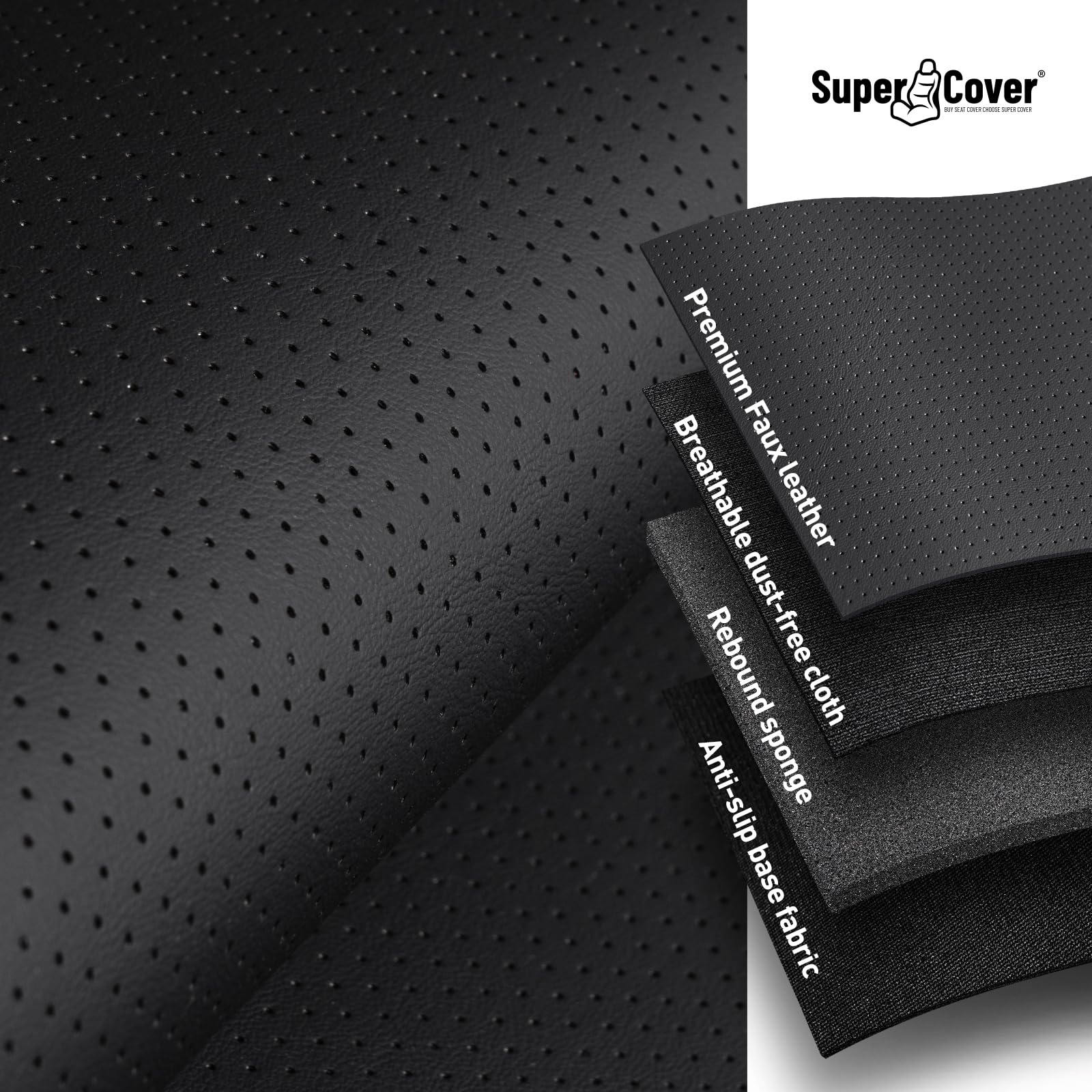 Super Cover for Toyota Tundra Seat Covers 2014-2021(CrewMax only), Full Covered Black Seat Protectors Pickup Truck Leather Seat Cover Set for Tundra 2021 2020 2019 2018 2017 2016 2015 2014 Accessories