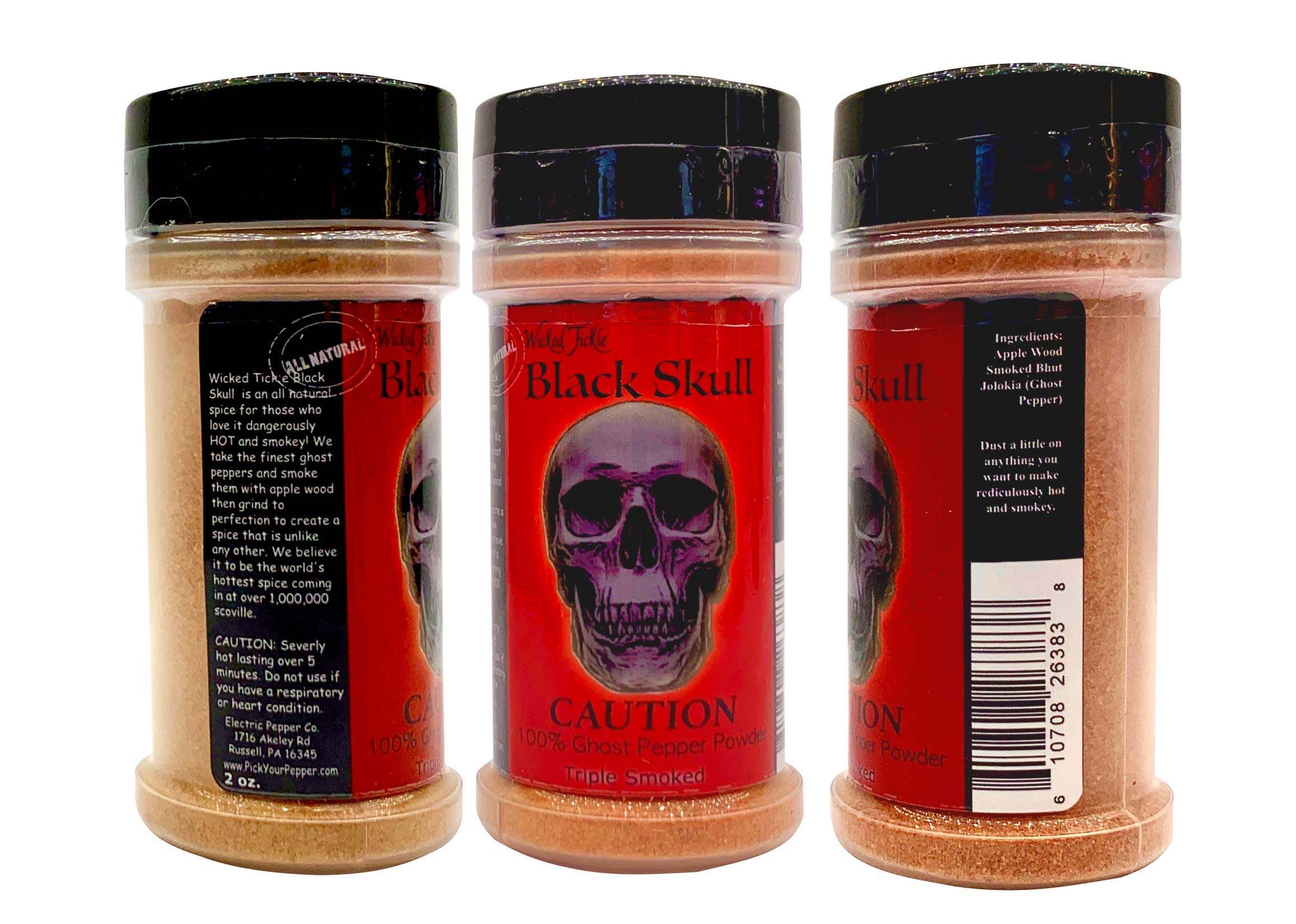Wicked Tickle Black Skull Smoked Ghost Pepper Powder, 2 oz