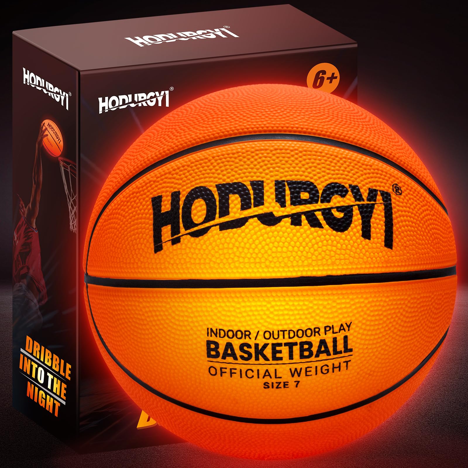 Glow in the Dark Basketball, Christmas Birthday Gifts for Kids Age 6 7 8 9 10 11 12 13+, Light Up Basketball for Teen Boy Gifts Ideas, Basketball Toys for Boys 8-12 Year Old, Cool Toys for Boys Girls