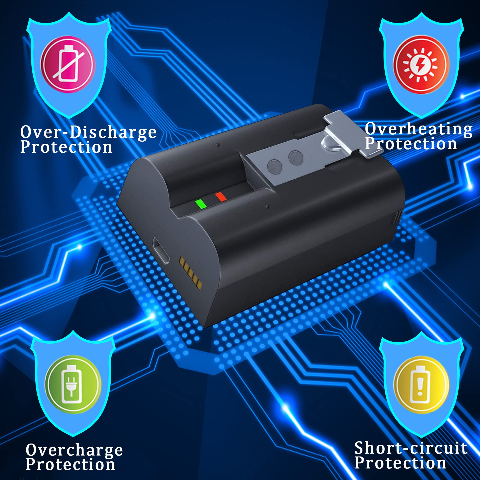 Replacement Battery with Charger Station for Ring-Doorbell Camera 1 and 2, Spotlight Camera and Stick Up Camera, Rechargeable Upgraded Lithium Li-ion Batteries 3.65V Camera Indoor