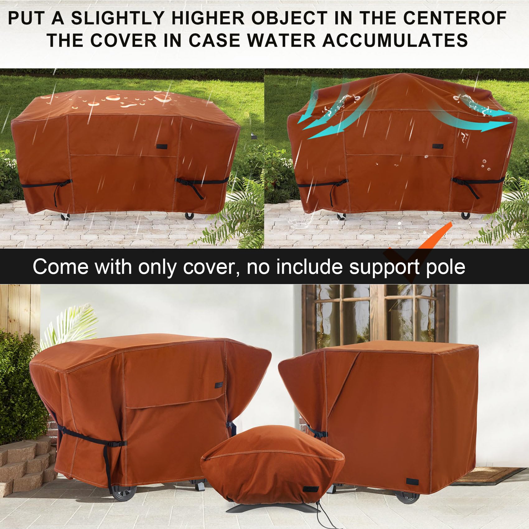 NettyPro Griddle Cover for Blackstone 28 inch Griddle Waterproof Heavy Duty 2 Burner Flat Top Gas Grill Cover 28" Cooking Station Camping, Brown