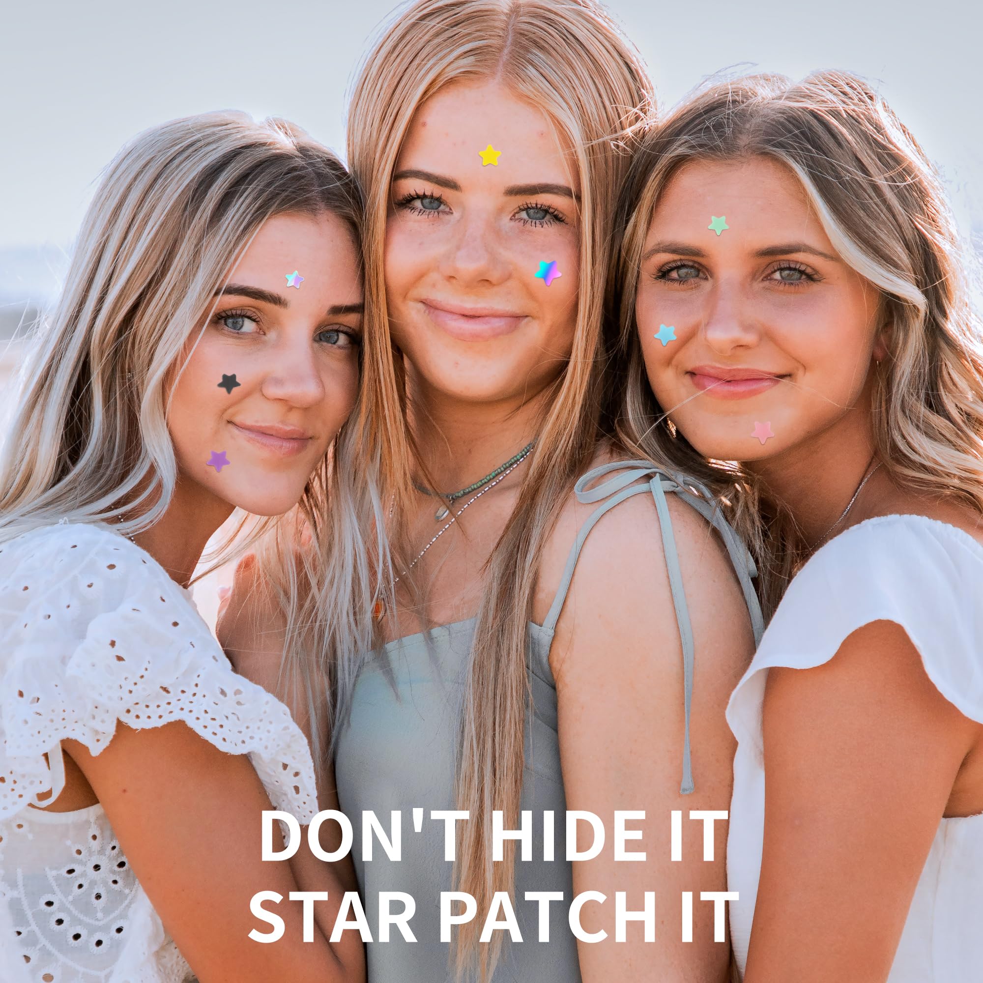 Daolyo Pimple Patches for Face, 3 Size 280 Counts Acne Patches, Cute Star Pimple Patches with Salicylic Acid, Tea Tree Oil & Calendula Oil, Colorful Hydrocolloid Patches Zit Patches Pimple Stickers