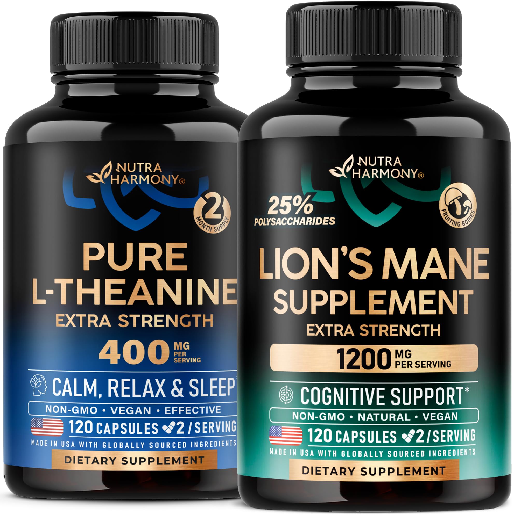 NUTRAHARMONY L-Theanine & Lions Mane Capsules