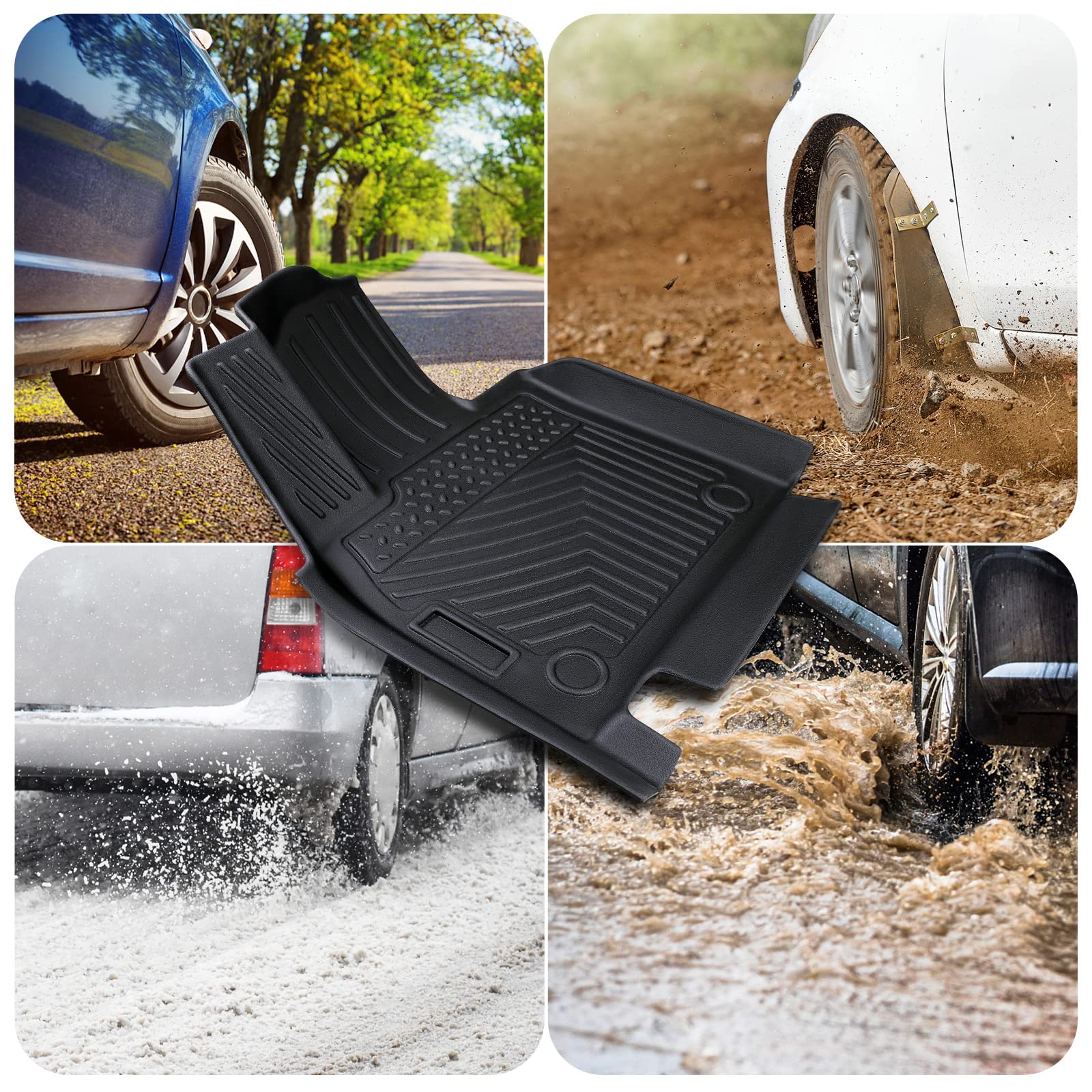 BAMACAR for Hyundai Palisade Floor Mats 2024 2023 2022 2021 2020(Bench Seat) All Weather Full Set for Hyundai Palisade Floor Mats 2024 2023 2022 2021 2020 Hyundai Palisade Accessories 2024 2023