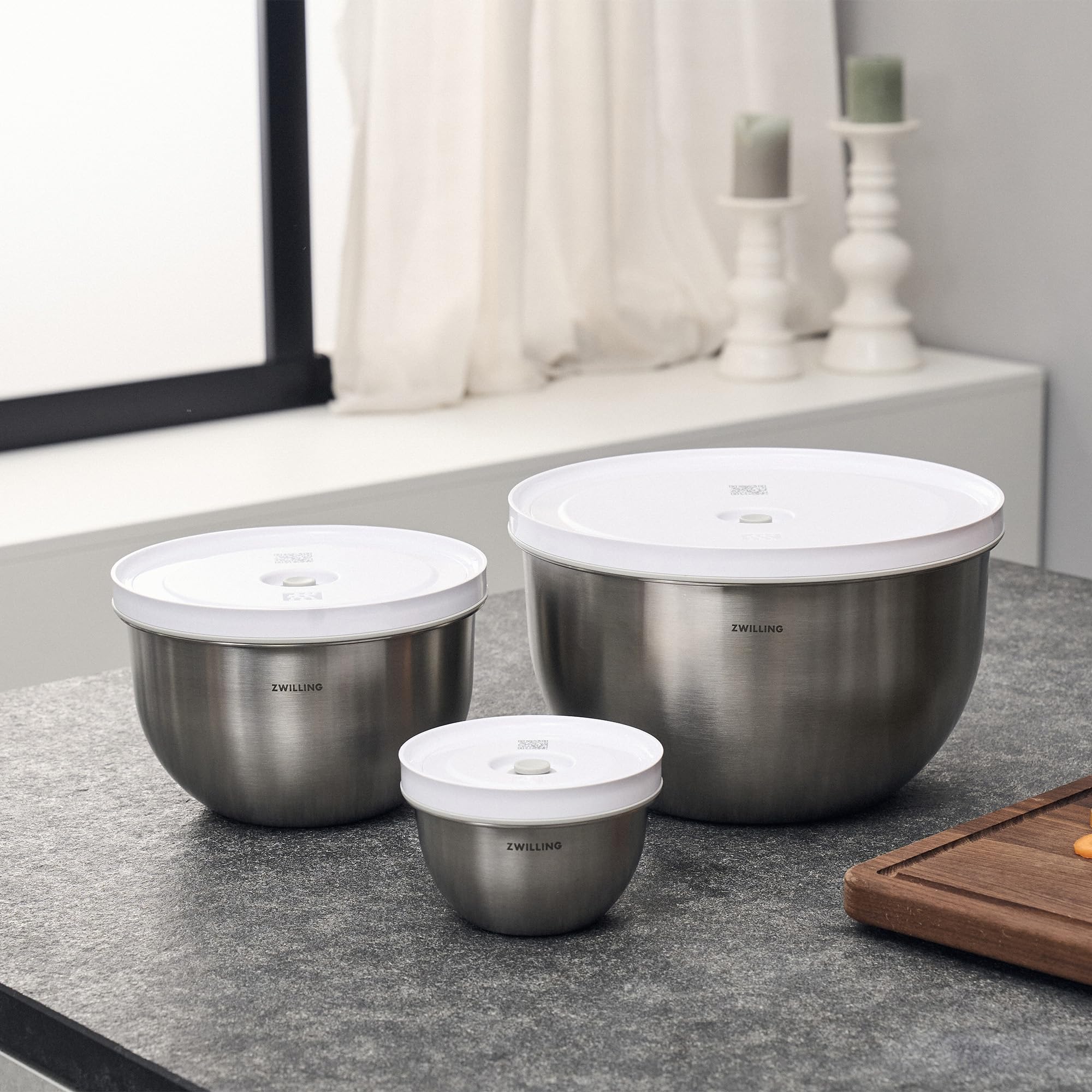 ZWILLING Fresh & Save BOWLS 3-pc Stainless Steel Vacuum Bowl Set