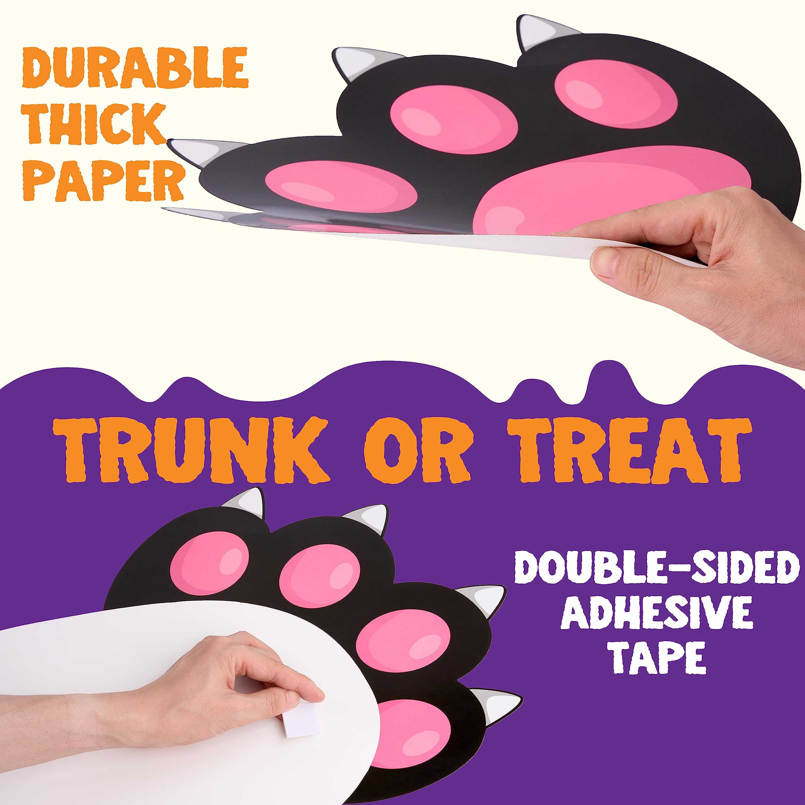 JOYIN Halloween Cat Trunk or Treat Car Decorations Kit for SUV Van Vehicle Trunk, Cute Halloween Stickers Balloons Hand Head Archway Garage Door Haunted House Outdoor Halloween Decorations Outside