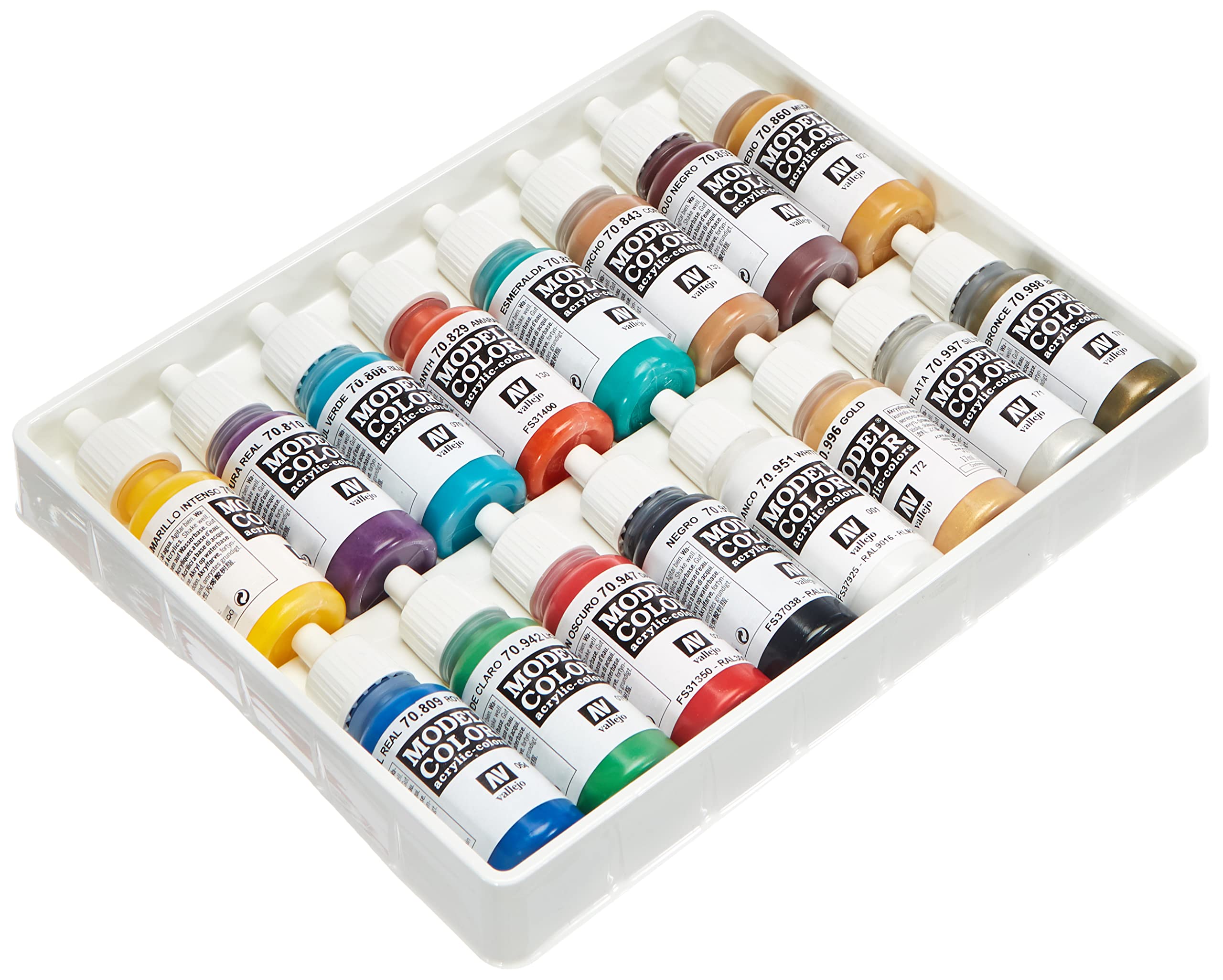 Vallejo - Model Color Medieval Colors Set | Modeling Acrylic Paints | 16 Bottles x 18 ml (0.60 fl.oz.)
