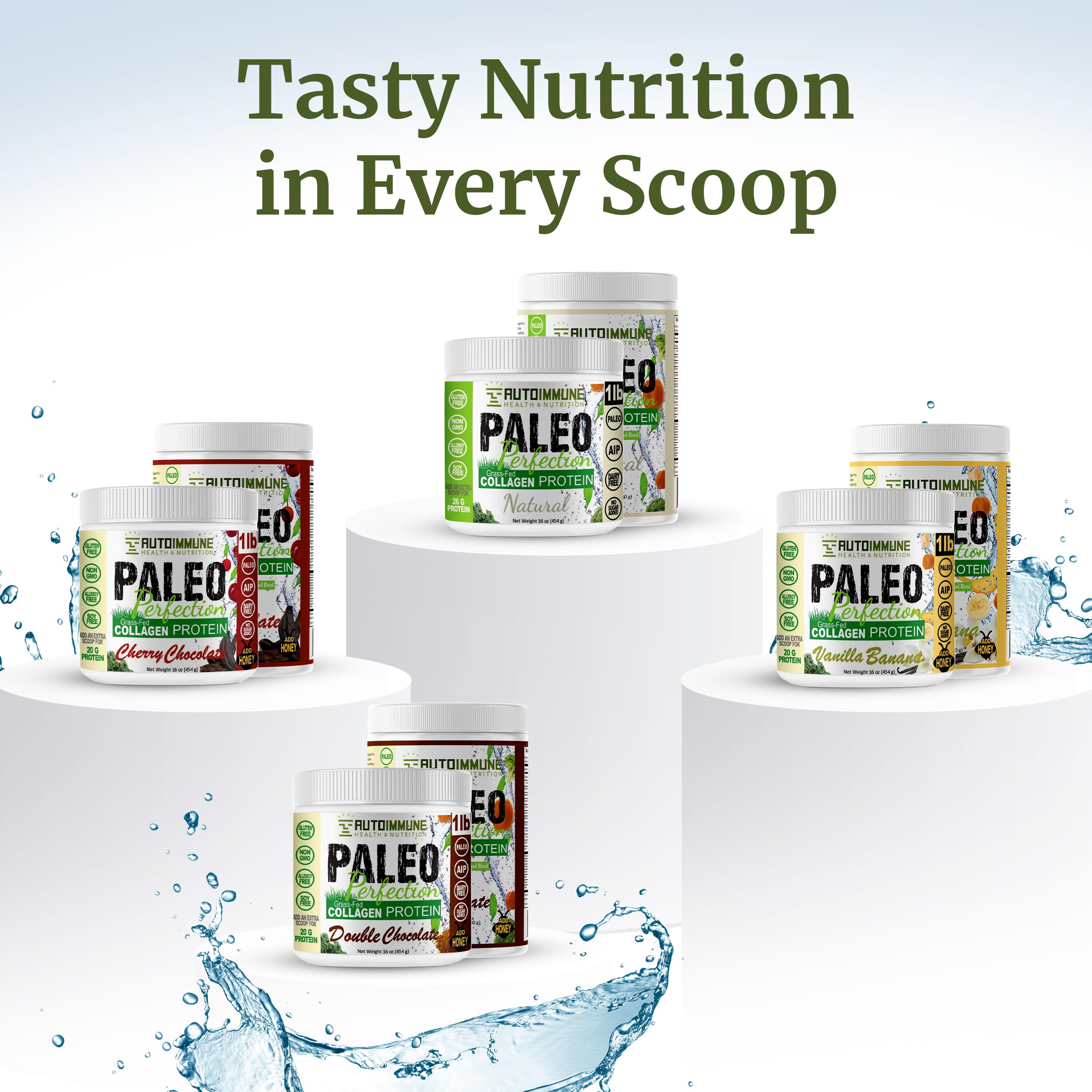 Paleo Perfection Double Chocolate Grass Fed Beef Collagen Protein Powder without Stevia - Paleo, Keto, SCD, AIP Protein Powder w/ Apple Fiber, Carrot, Broccoli - 300g Protein Powder & Superfood Blend