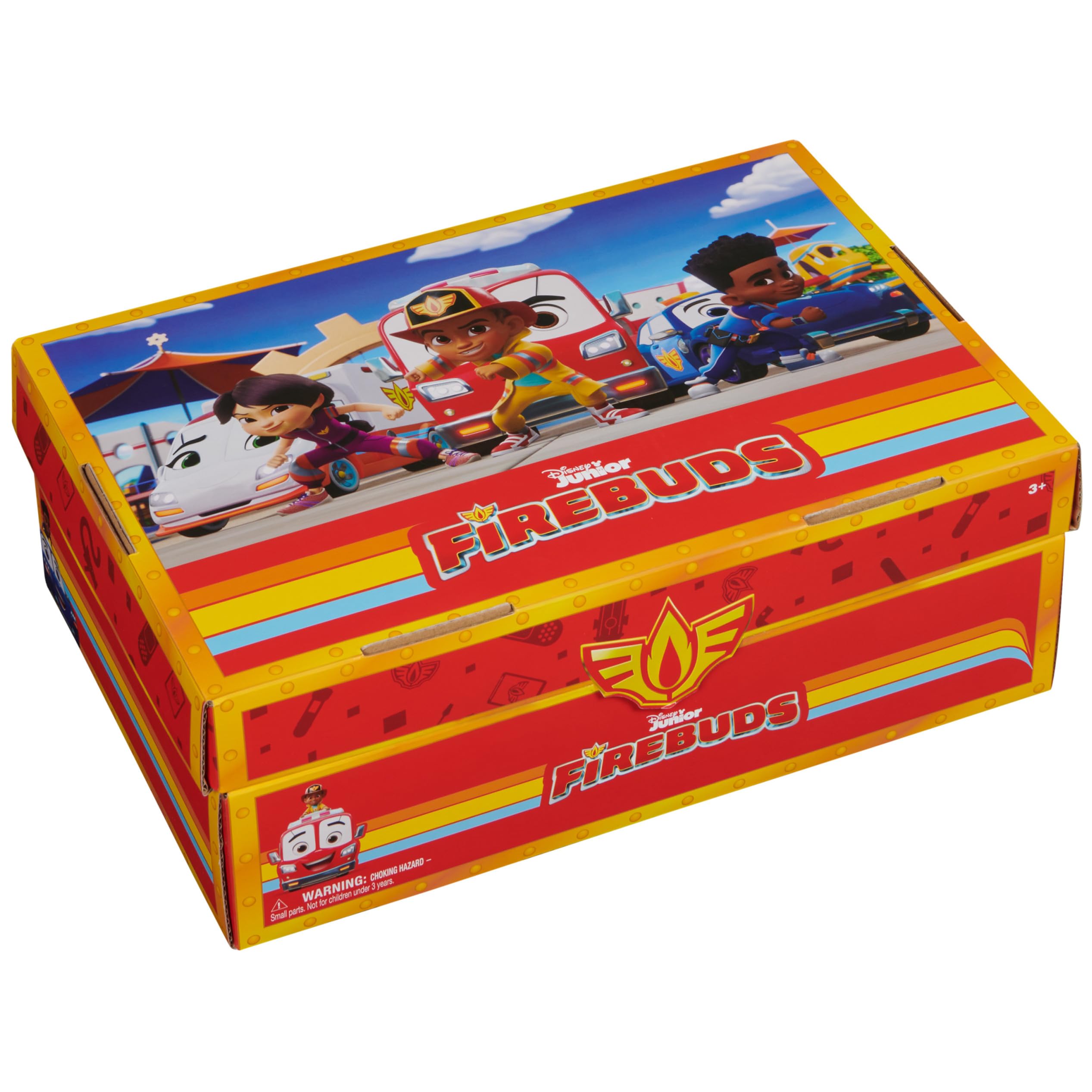 Disney Junior Firebuds Dress Up Trunk, Kids’ Dress Up & Pretend Play Set with Firefighter Costume, Police Officer Costume and EMT Costumes for Kids 3+