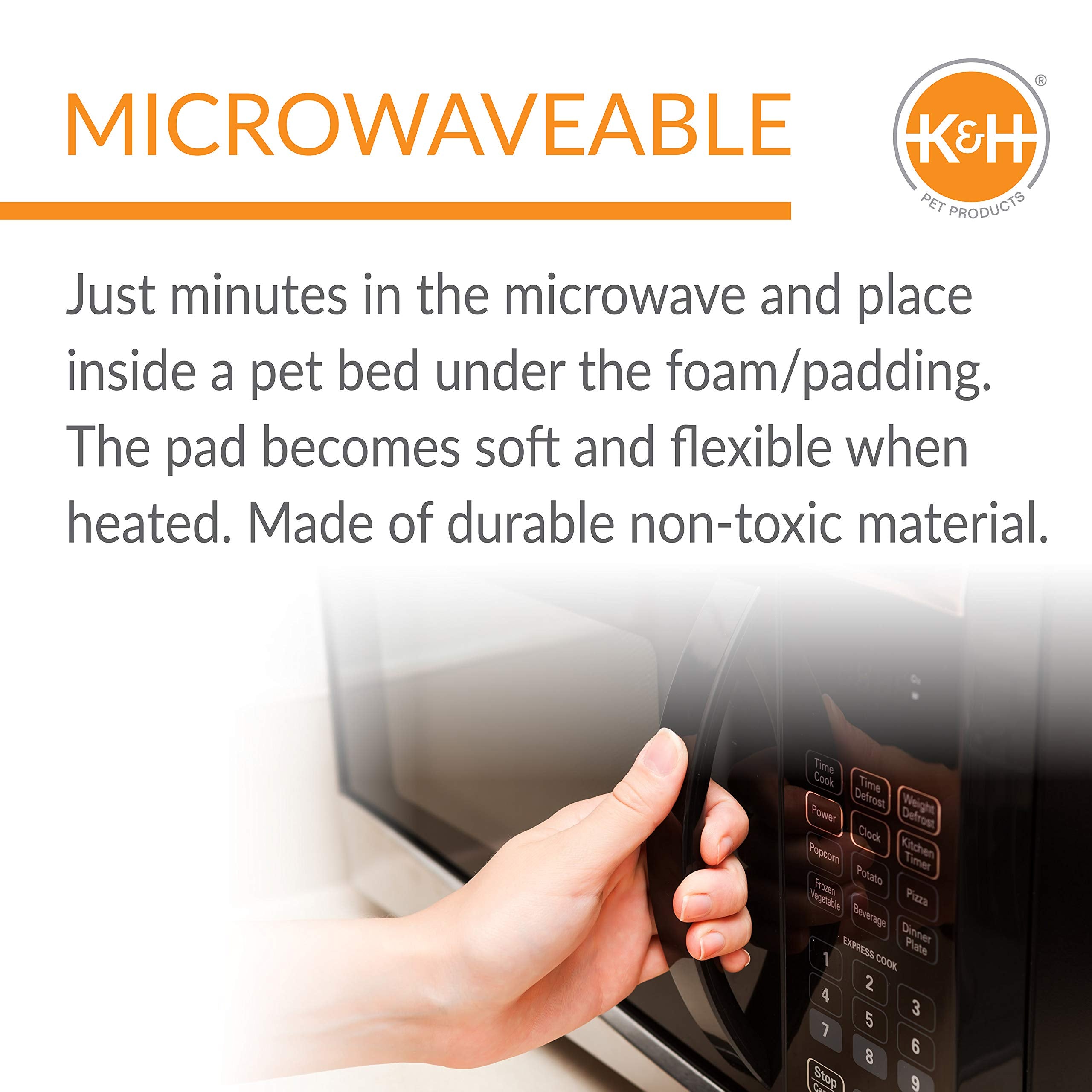 K&H Pet Products Microwavable Pet Bed Warmer, Indoor Outdoor Heated Warming Pad for Cat Houses, Dog Houses, Rabbit Hutches, Place Inside Any Pet's Favorite Bed, No Electricity Needed - 9 X 9in Blue