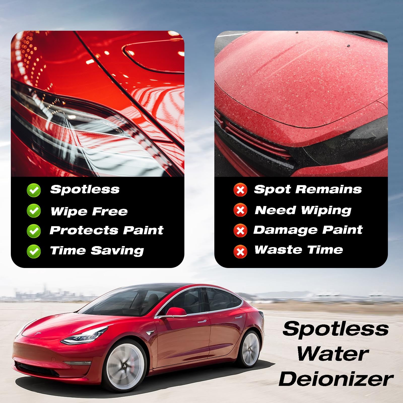 H&G Lifestyles Water Deionizer for Car Washing Ultra-Low TDS Spotless Water System in-line Deionized Water Spot Free Water Spot Filter DI-Water System for Car Detailing 50 Gallons Di Water