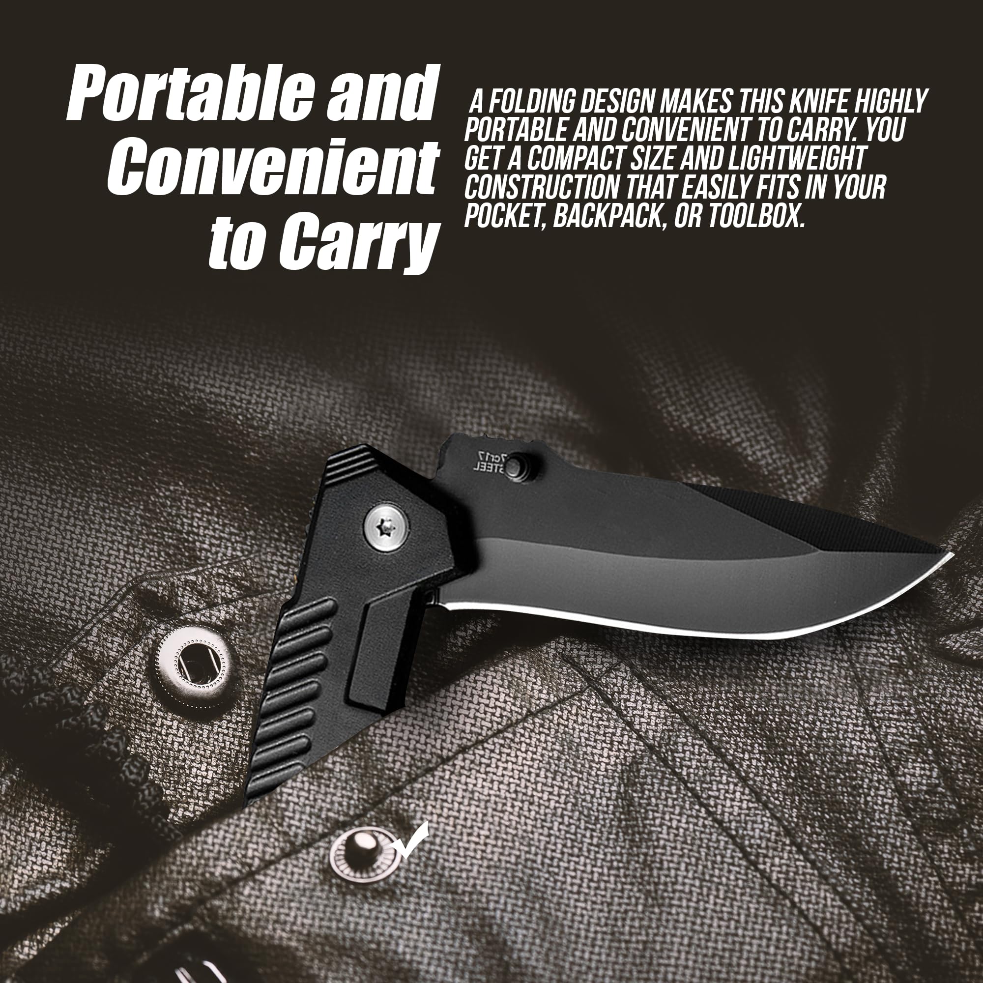 AOSILEY Pocket Folding Knife with Stainless Steel Point Lock Blade Knives and Lightweight Lockback Multi-Tool for Camping, Outdoor, Hunting,Survival and EDC