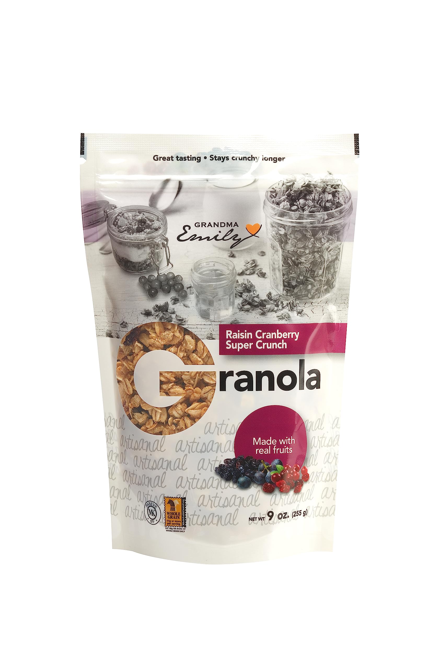 Grandma Emily Raisin Cranberry Super Crunch Granola Cereal, 9 ounce