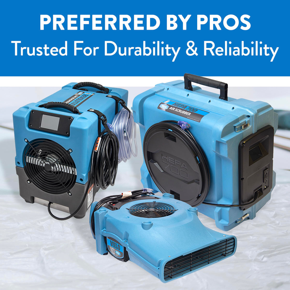 Dri-Eaz 114969 Velo PRO Air Mover, Professional Water Damage Carpet Dryer (F505), Dryer for Carpets, Walls, and Floors