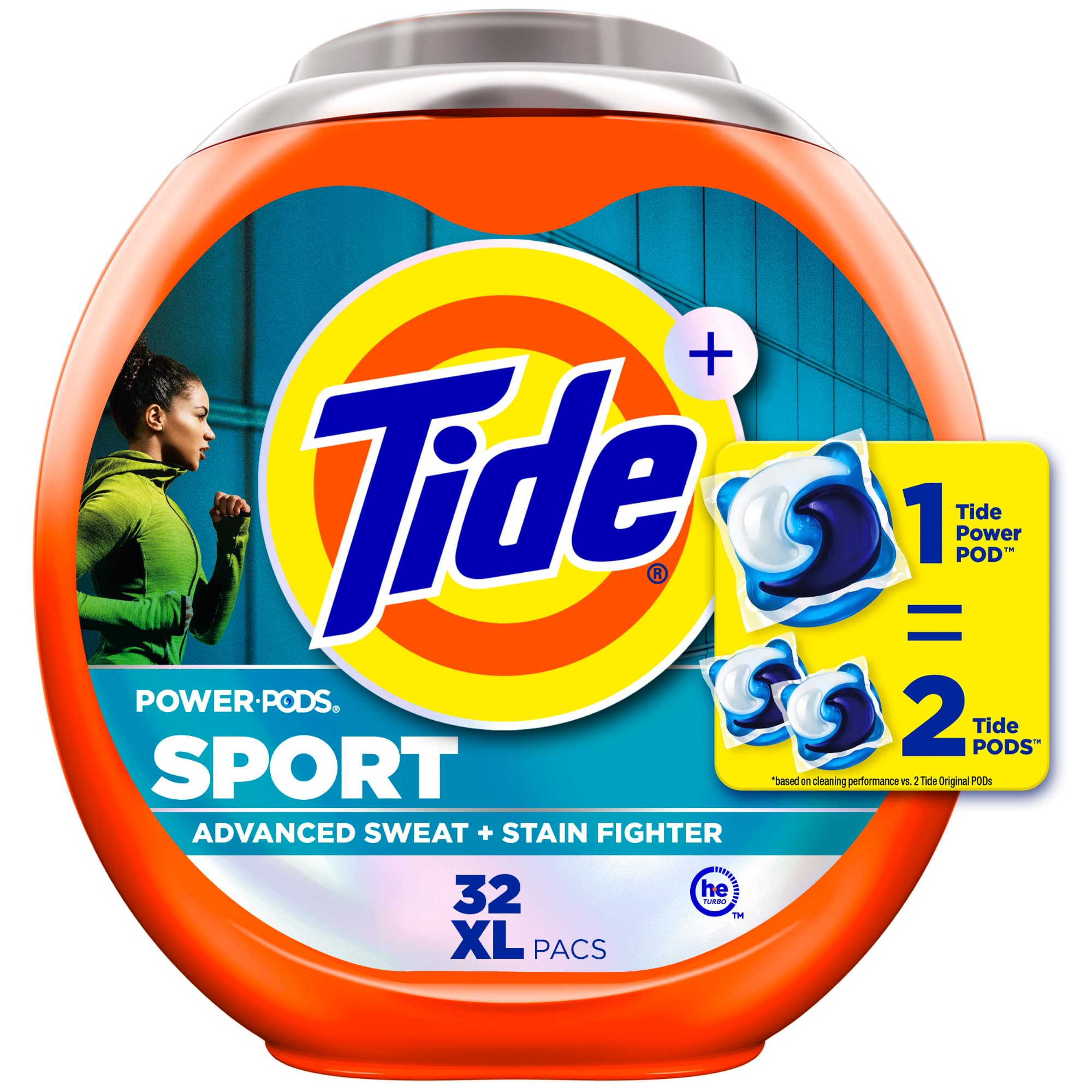Tide Power Pods Laundry Detergent Pacs with Febreze Sport, 32 Count, Febreze Freshness with Sport Odor Defense