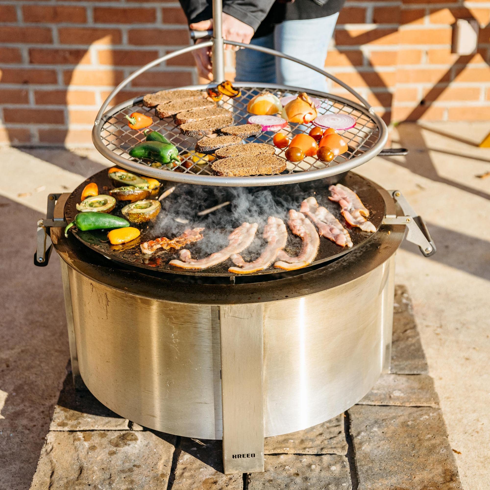 Breeo SearPlate Griddle X24 - Compatible with X Series 24 Smokeless Fire Pit - Outdoor Searing Grill - Durable Flat Top Griddle - Carbon Steel Searing Surface, USA Made - Live-Fire Cooking Accessory