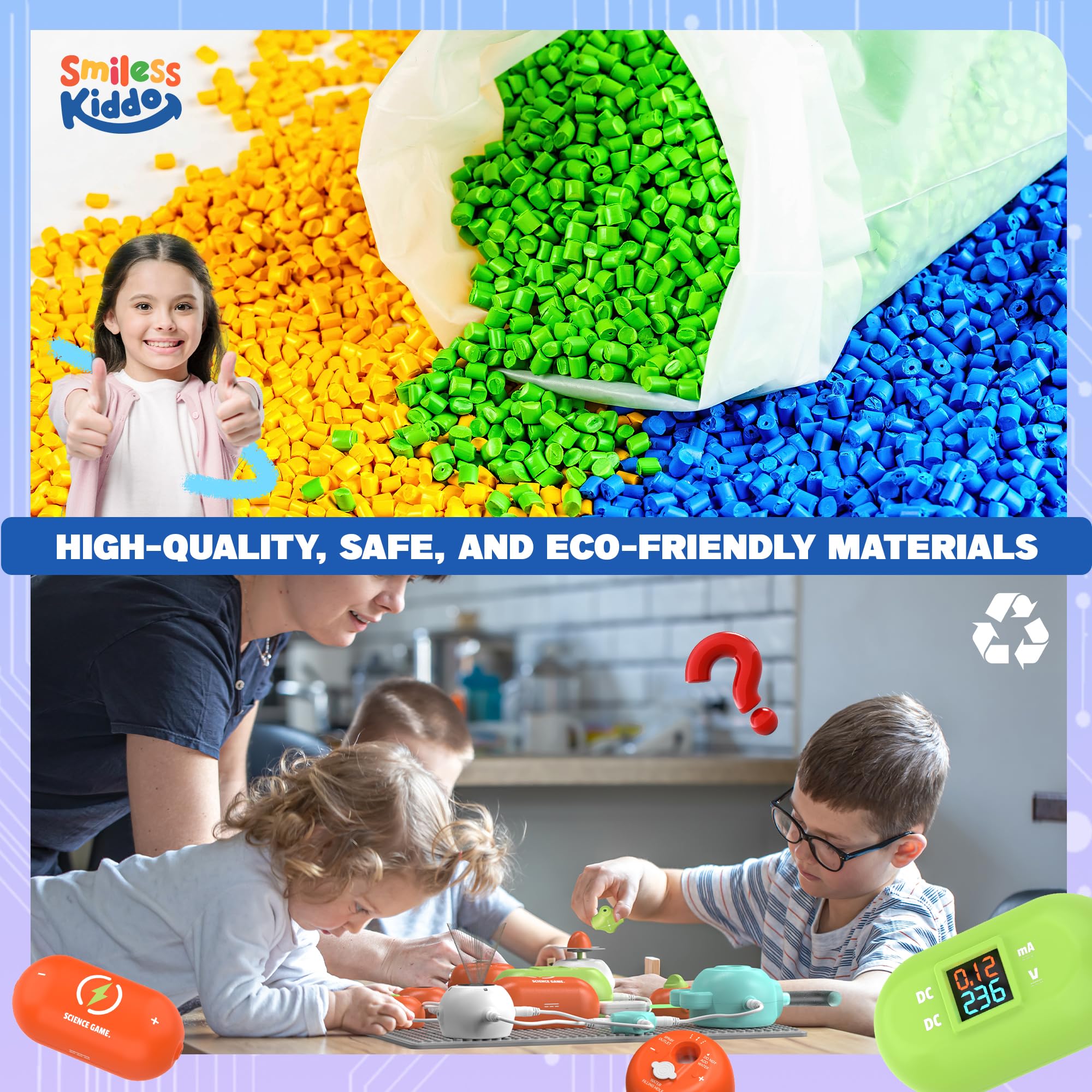 SMILESSKIDDO Science Kits for Kids - STEM Kits for Kids, Electronics Exploration Kit, Over 400 Projects, 35 Circuit Parts, STEM Educational Toy Gifts for Kids Boys Girls Ages 3 4 5 6 7 8 9 10 11 12