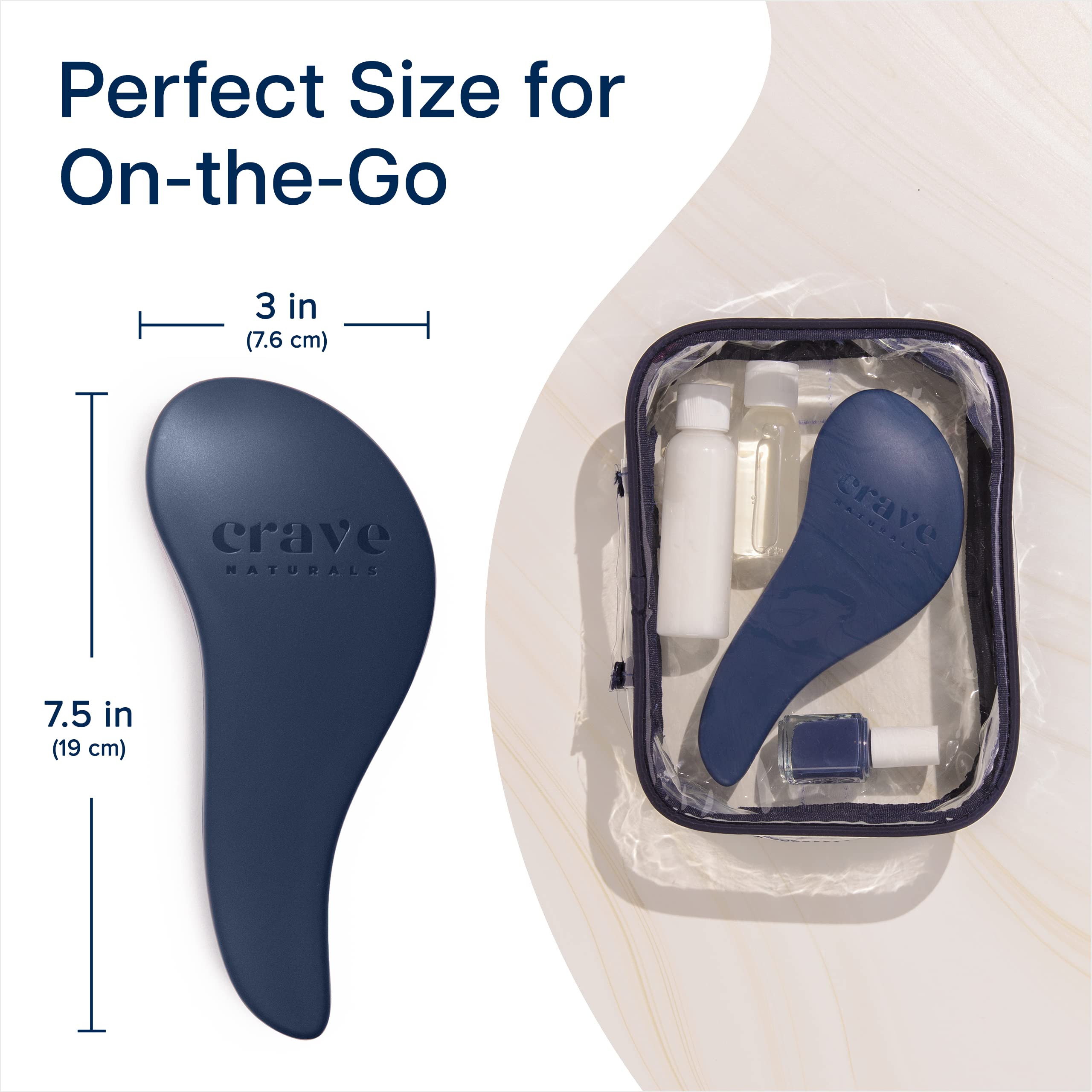 Crave Naturals Glide Thru Detangling Brush for Adults & Kids Hair - Detangler Brush for Natural, Curly, Straight, Wet or Dry Hair - Blue, 1 count