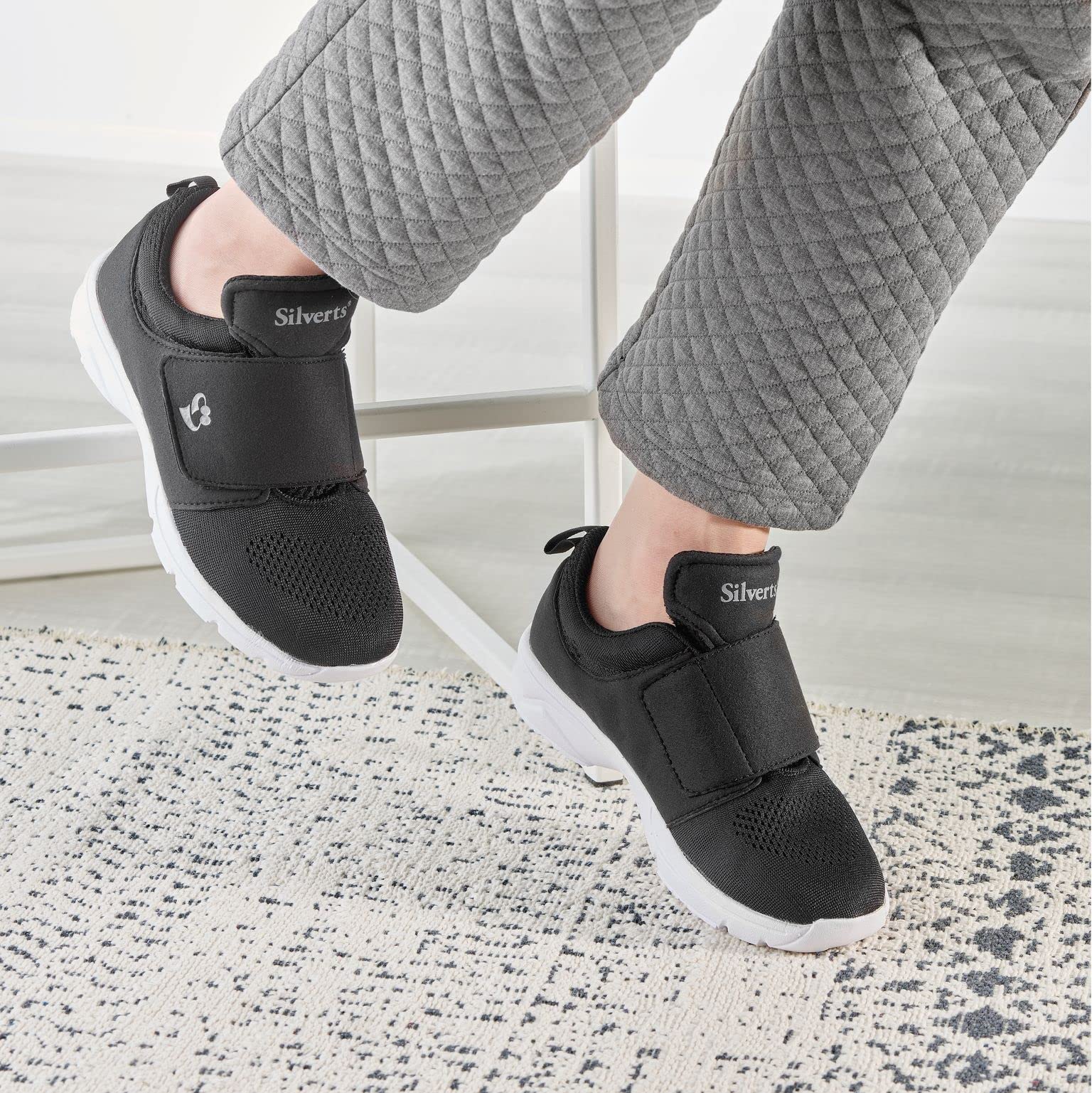 Silvert's Adaptive Clothing & Footwear Women’s Ultra Comfort Flex Neoprene Extra Wide Shoes for Seniors