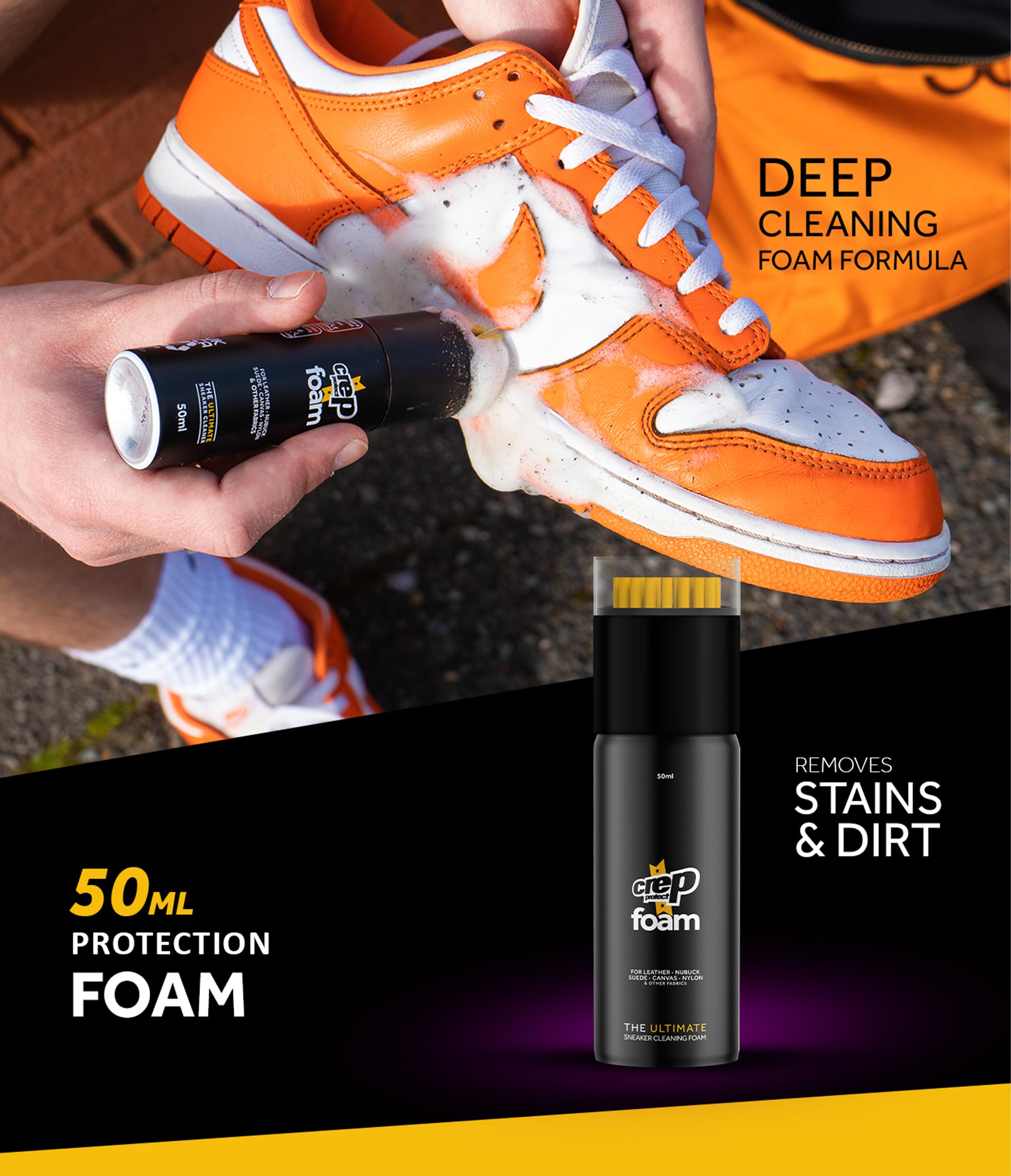Crep Protect Ultimate Sneaker Care Travel Kit | Rain & Stain Resistant Spray, Foam Cleaner, Wipes | Shoe Protector
