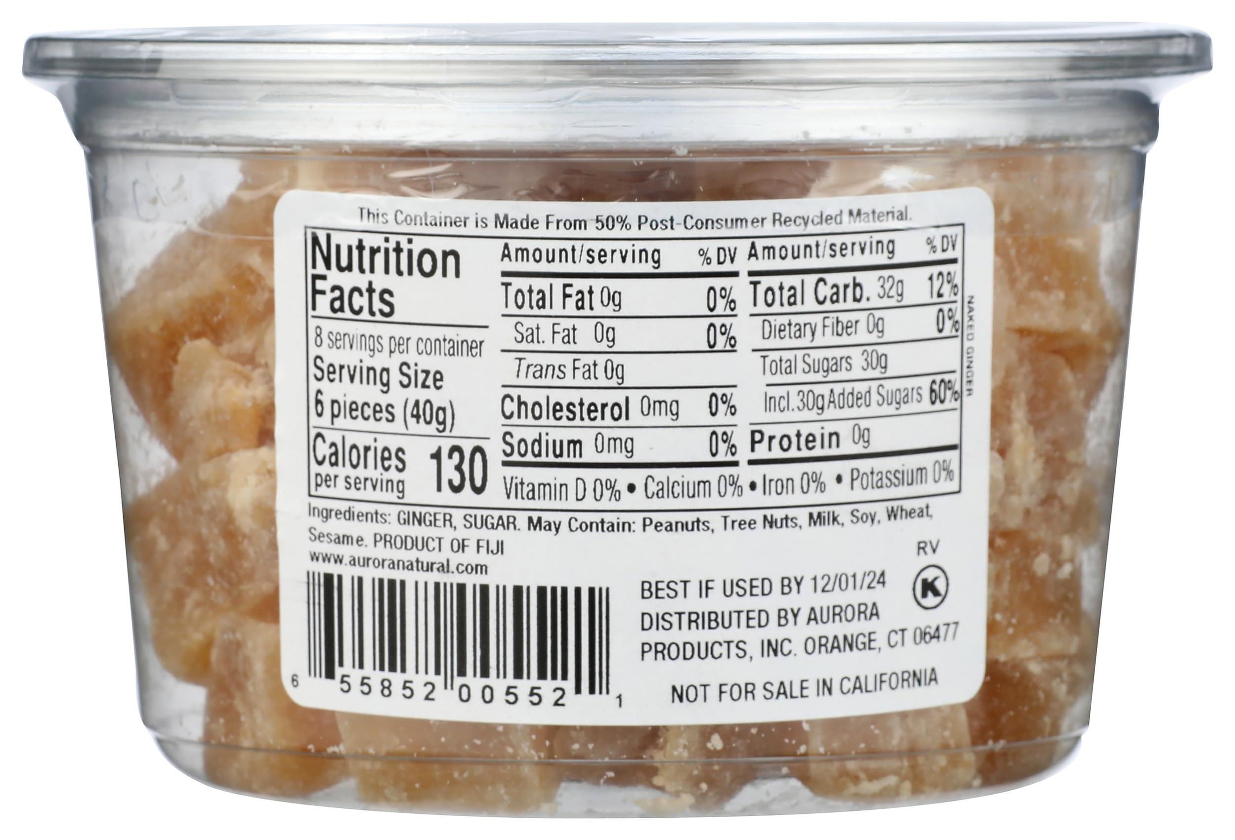 AURORA PRODUCTS Australian Crystallized Ginger Chunks, 11 OZ