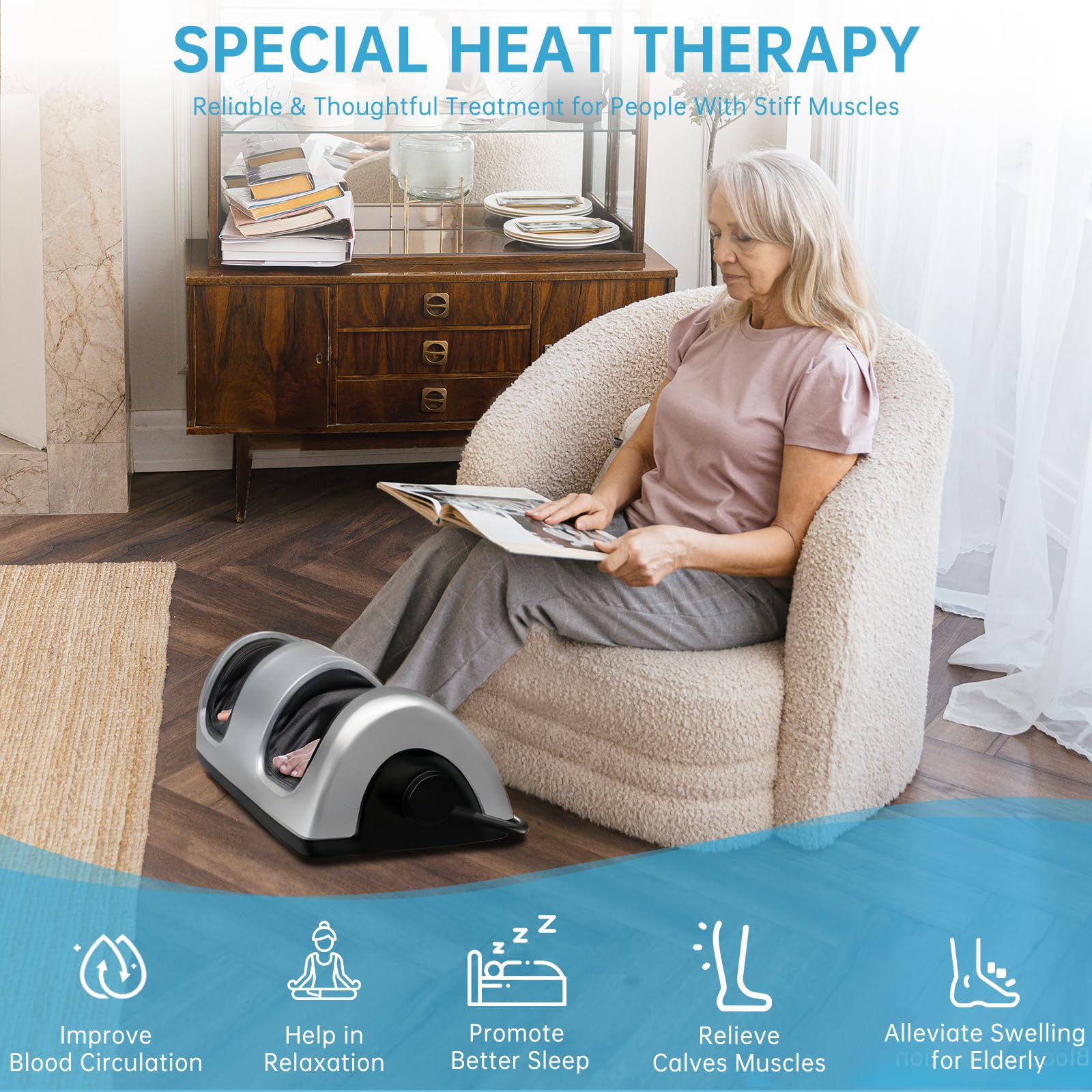 TISSCARE Shiatsu Foot Massager with Heat: FSA HSA Eligible Foot Massager for Neuropathy, Plantar Fasciitis and Pain Relief-Massage Feet/Leg/Calf/Ankle at Home/Office, Gifts for Women and Men