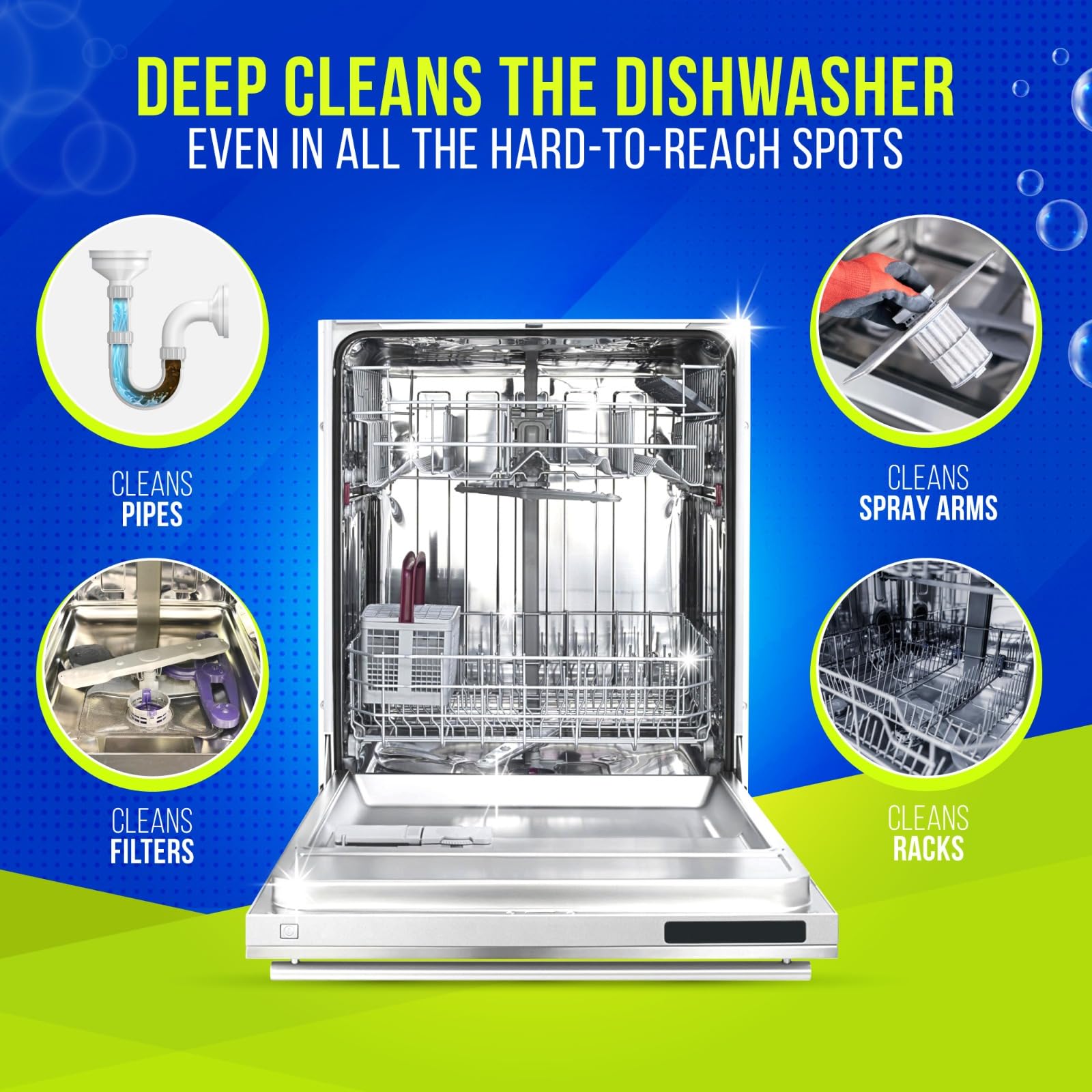 Freshero Dishwasher Cleaner and Deodorizer Tablets 26-Pack, Deep Cleaning Descaler for Dishwasher Machine, Heavy Duty, Septic Safe, Removes Grease & Build-ups, 1 Year of Cleaning Supplies (No Scent)