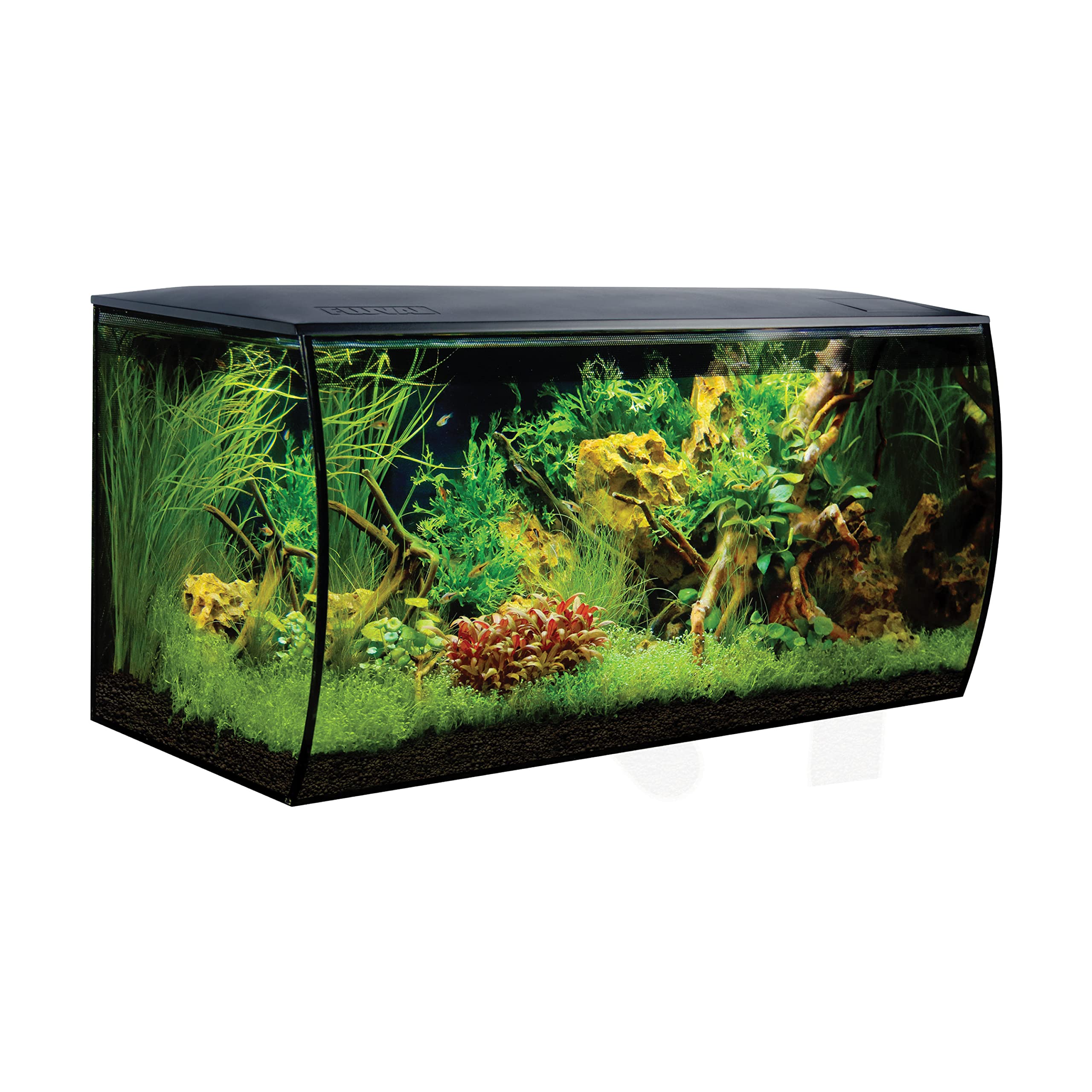 Fluval Flex 32.5 Aquarium Kit - Fish Tank for Fish & Plants - Comes with LED Lights, Filtration System & More - 32.5" x 15.75" x 15.35" - 123 L, 32.5 Gal. - Black