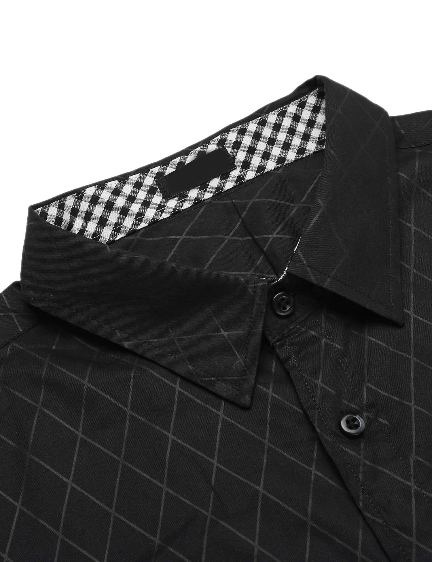 COOFANDY Mens Dress Shirt Slim Fit Business Casual Button Down Black