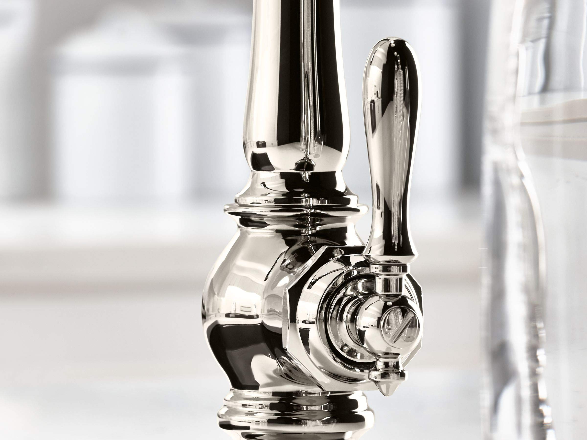 KOHLER Artifacts® Pull Down Kitchen Sink Faucet with Single Hole Install and Lever Handle, and 3-Function sprayhead Featuring Sweep and BerrySoft Spray, K-99261-VS