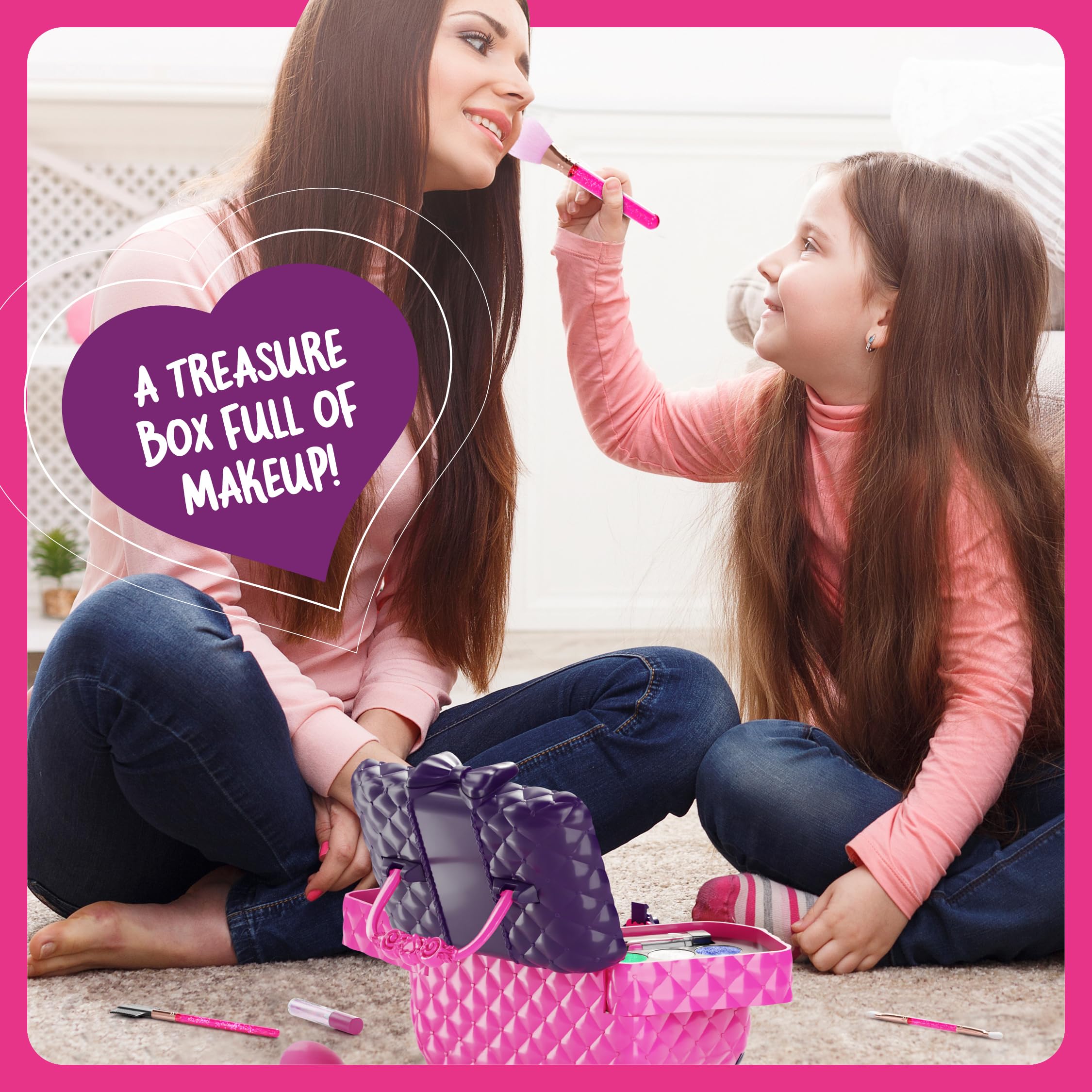 Light Up Makeup Kit for Kids - Real Girls Make Up Sets - Gifts Little Girl 3 4 5 6 7 8 Year Old Ages - Christmas Toys Birthday Gift Ideas Age 3-10 Years - Maquillaje para Niñas - Pretend Play Kits