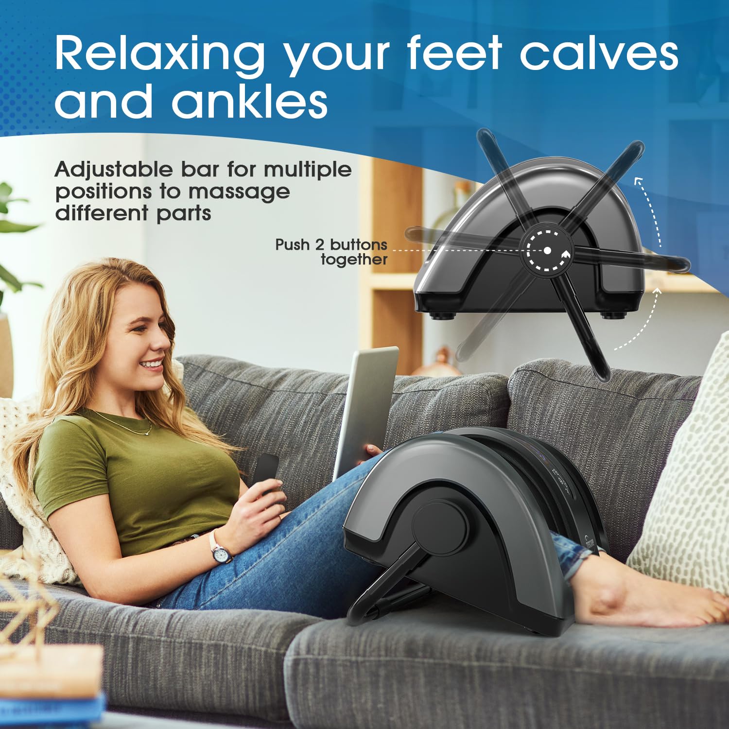 TISSCARE Shiatsu Foot Massager with Heat: Foot Massager for Plantar Fasciitis, Neuropathy, Circulation and Pain Relief, Massage Feet/Leg/Calf/Ankle at Home/Office, Gift for Men and Women